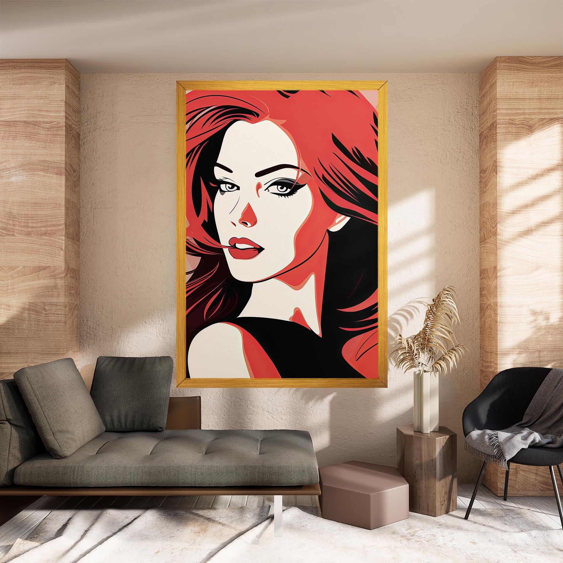 Tablou Canvas Red Hair Pop Art mockup 8