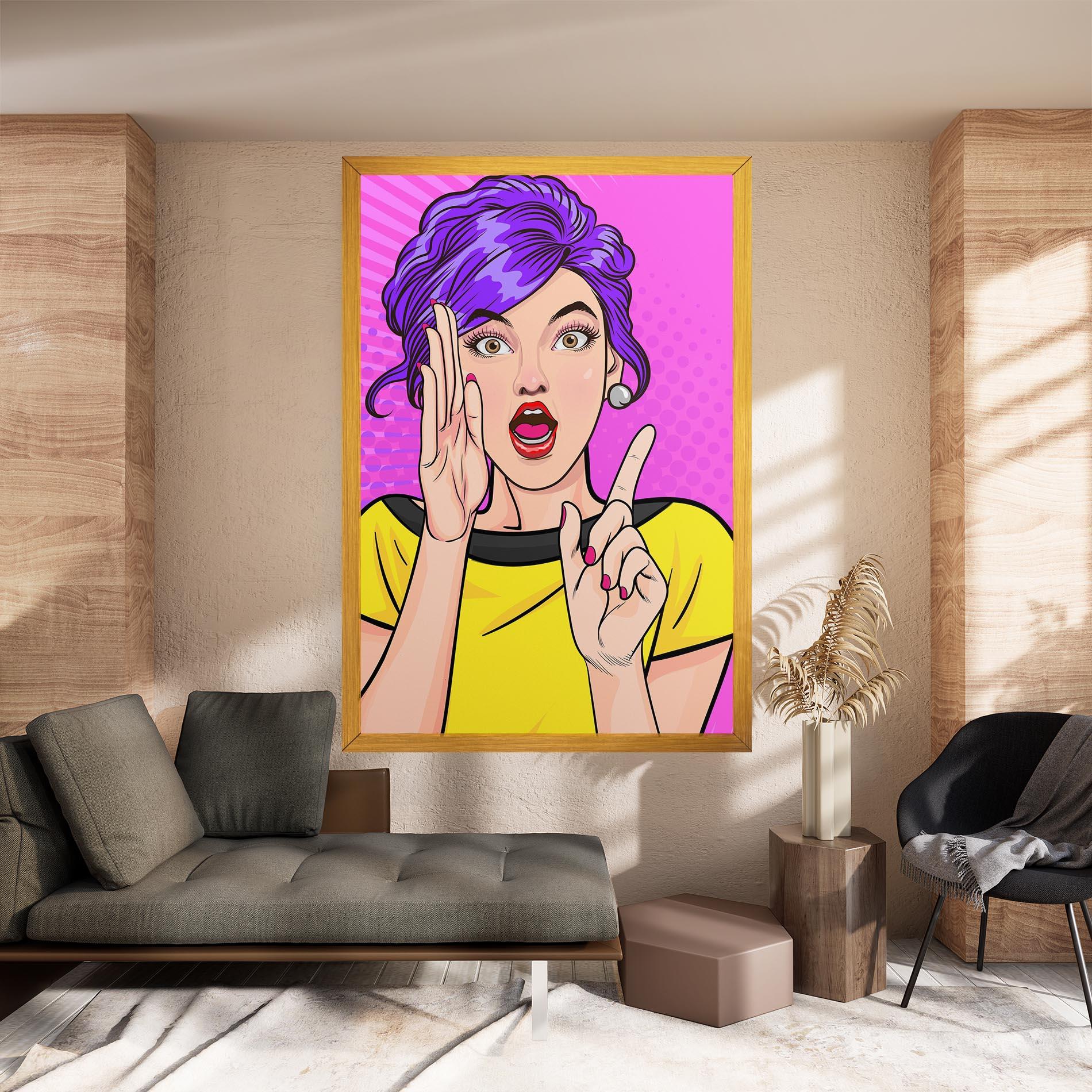 Tablou Canvas Surprised Pop Woman mockup 8