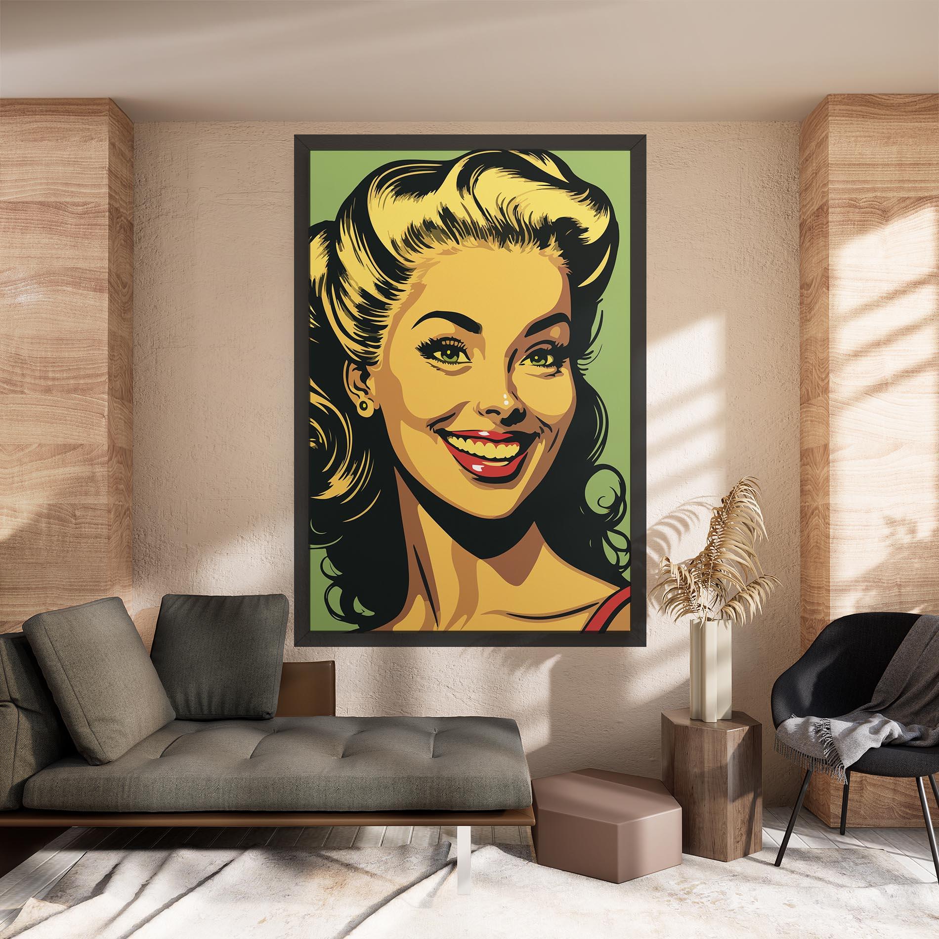 Tablou Canvas Green Light Pop Lady mockup 8