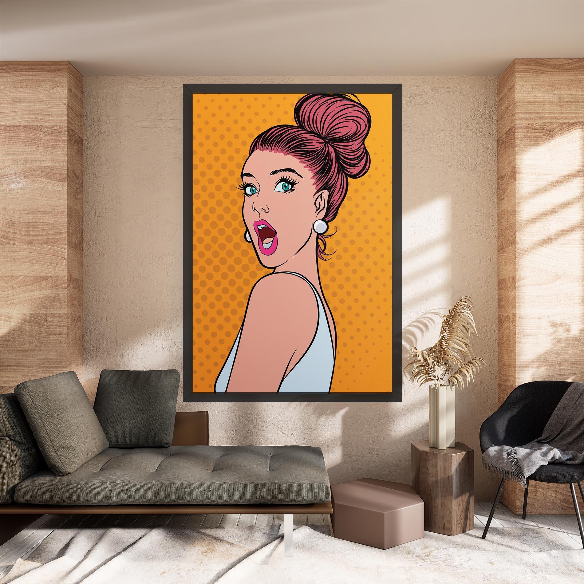 Tablou Canvas Pop Comic Lady mockup 8