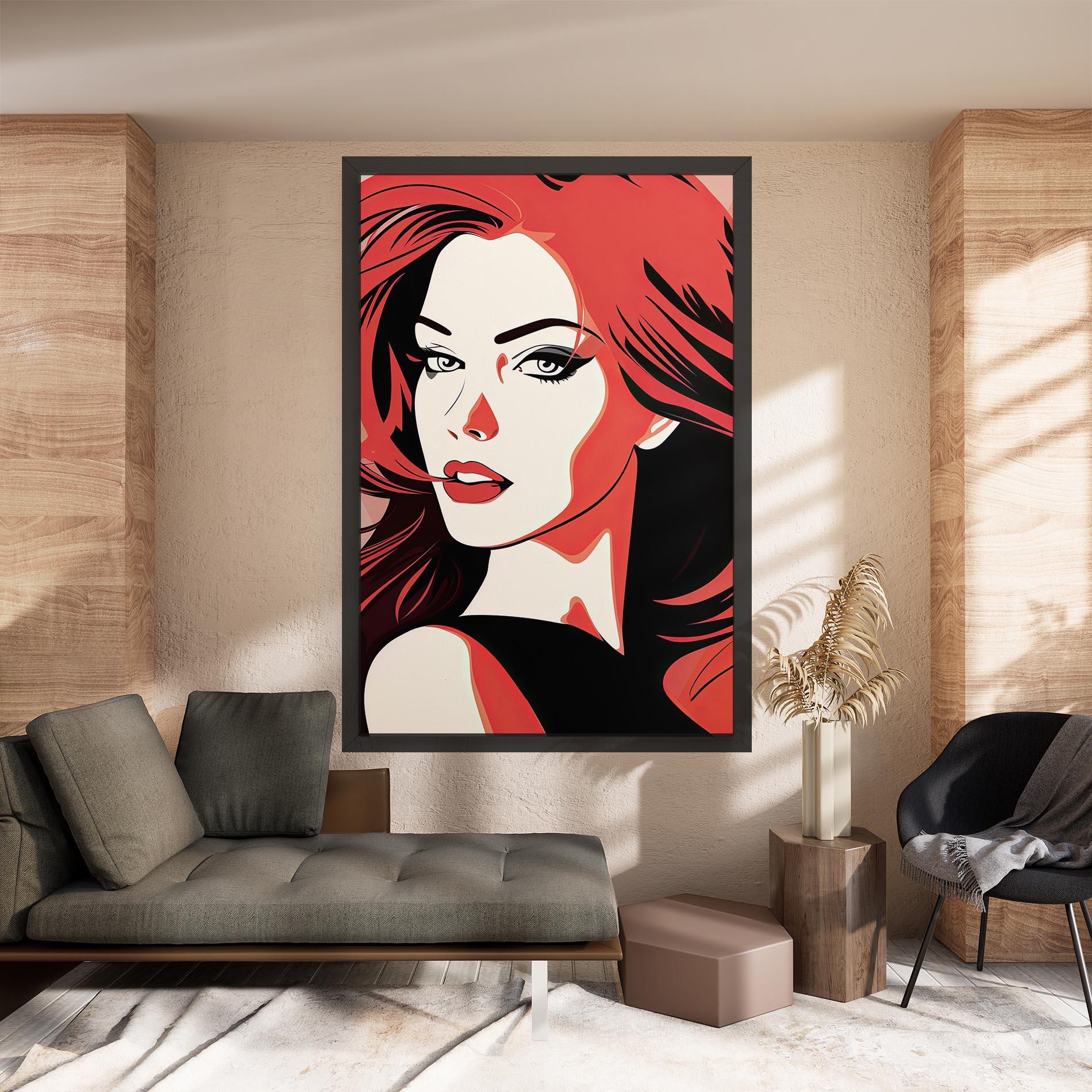 Tablou Canvas Red Hair Pop Art mockup 8