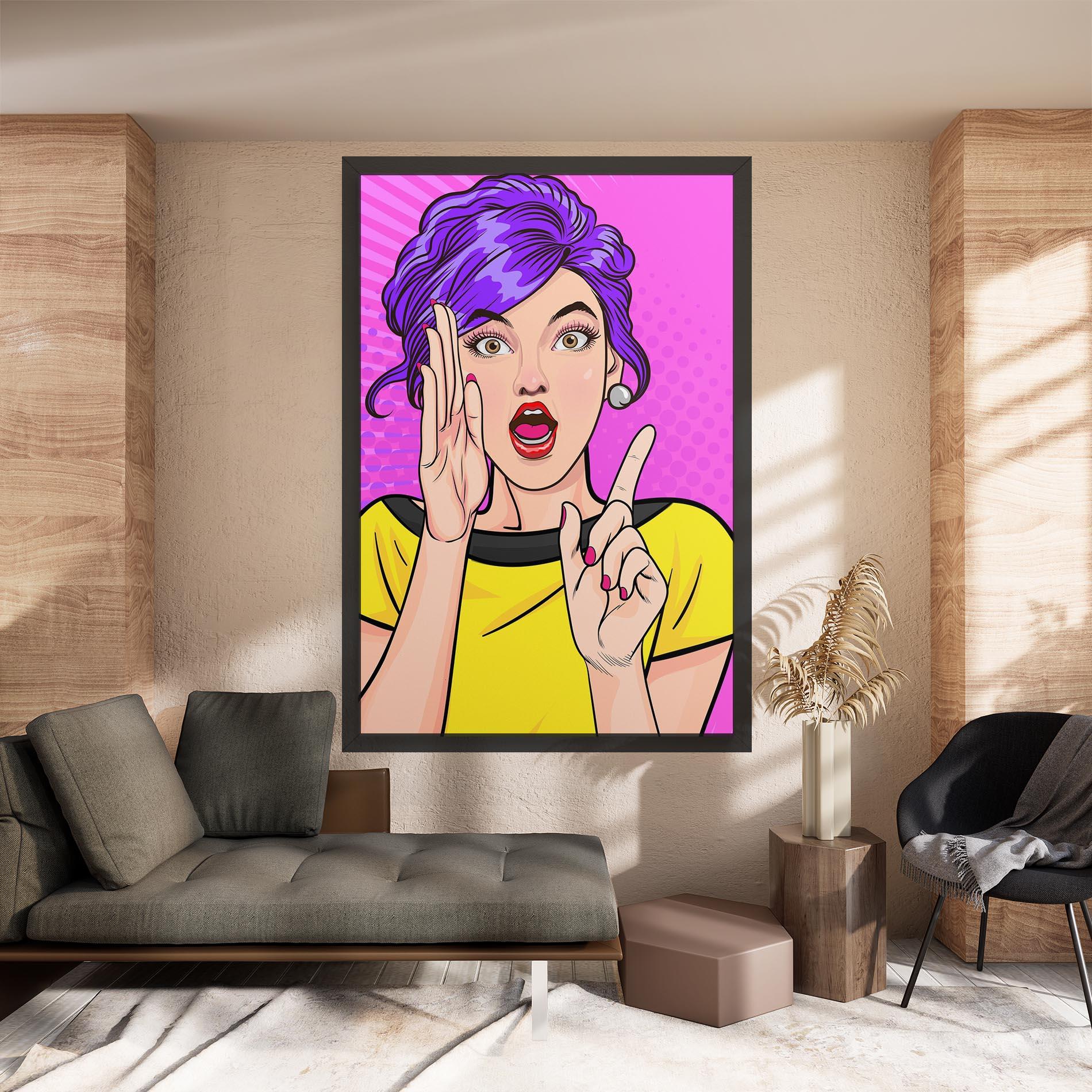 Tablou Canvas Surprised Pop Woman mockup 8