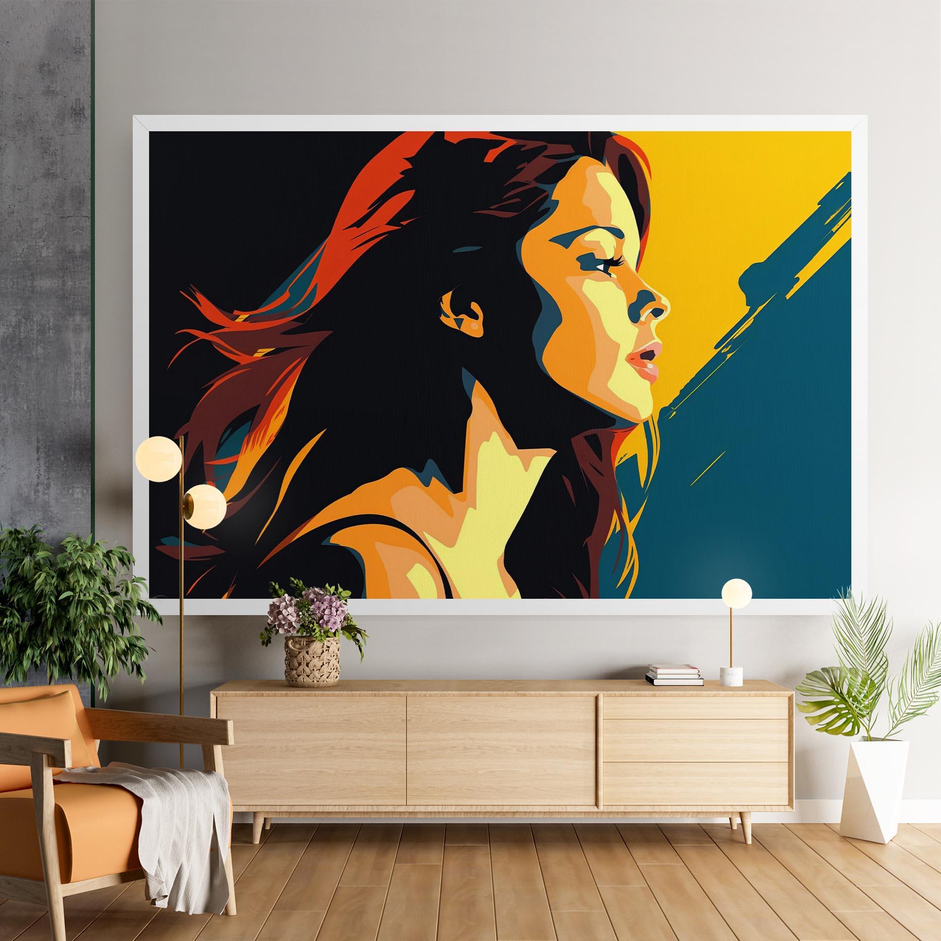 Tablou Canvas Blue Yellow Pop Art mockup 9
