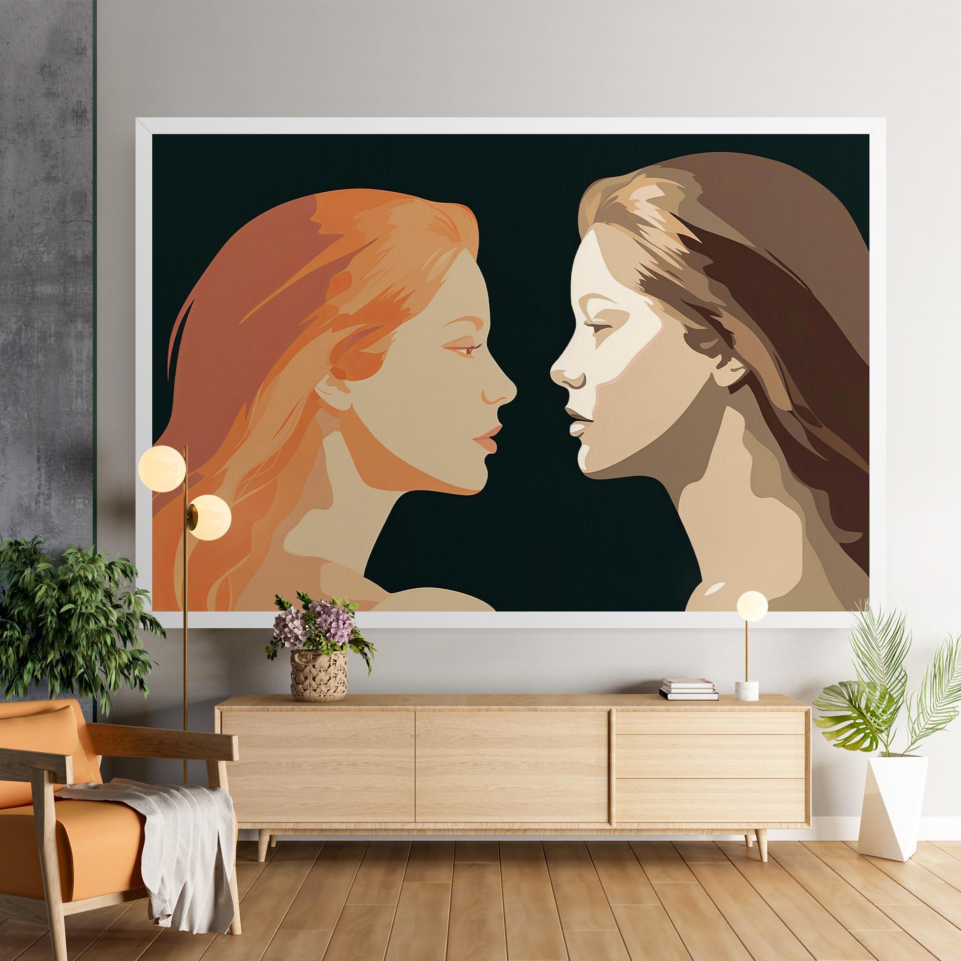 Tablou Canvas Orange Pop Girl mockup 9