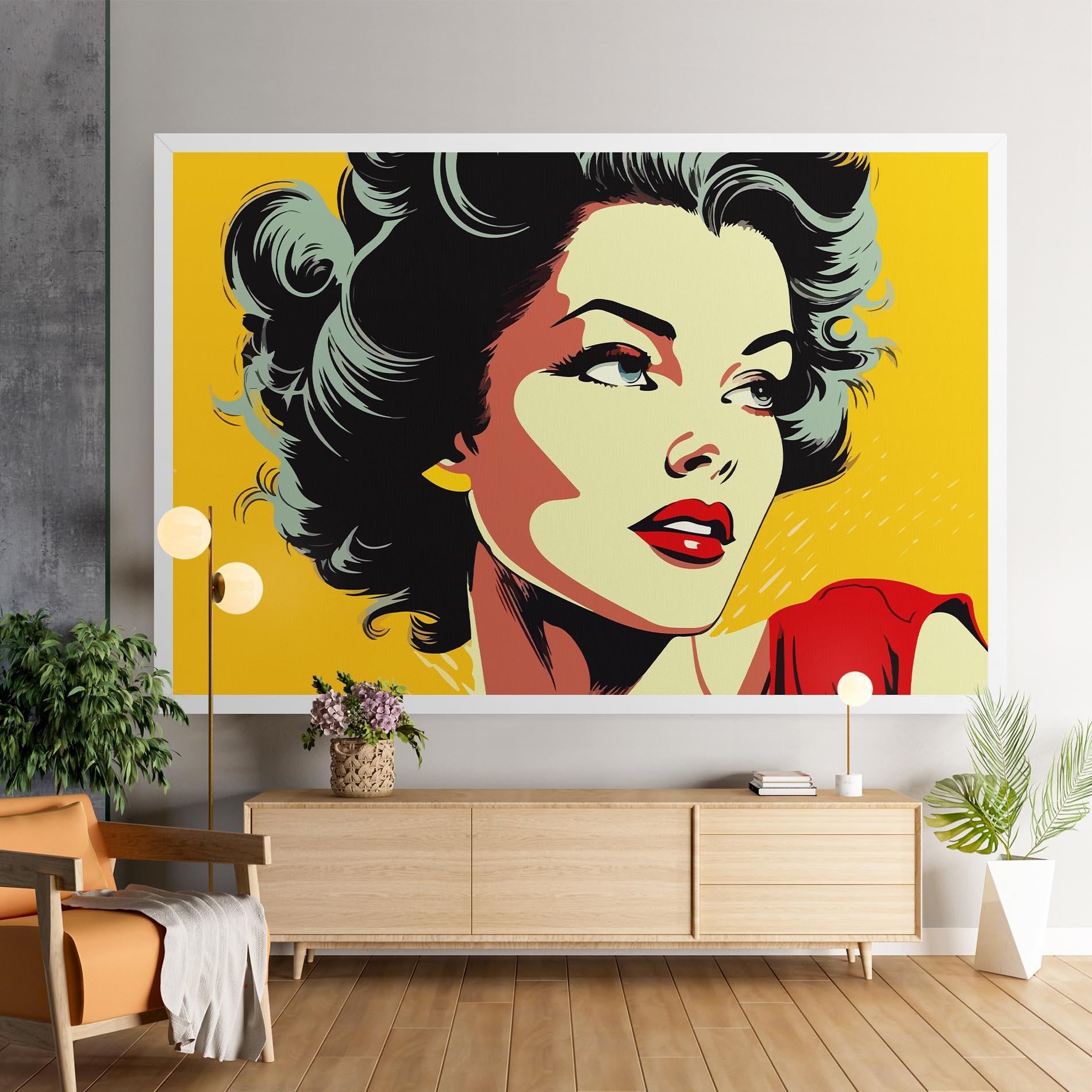 Tablou Canvas Pop Art Pretty Lady mockup 9