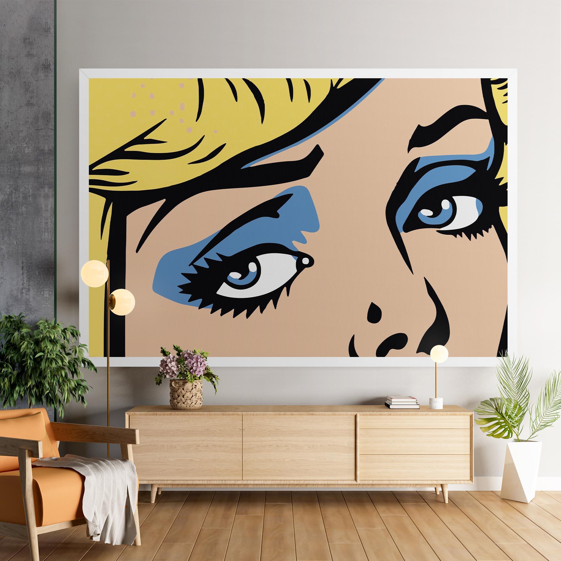 Tablou Canvas Pop Blue Makeup mockup 9