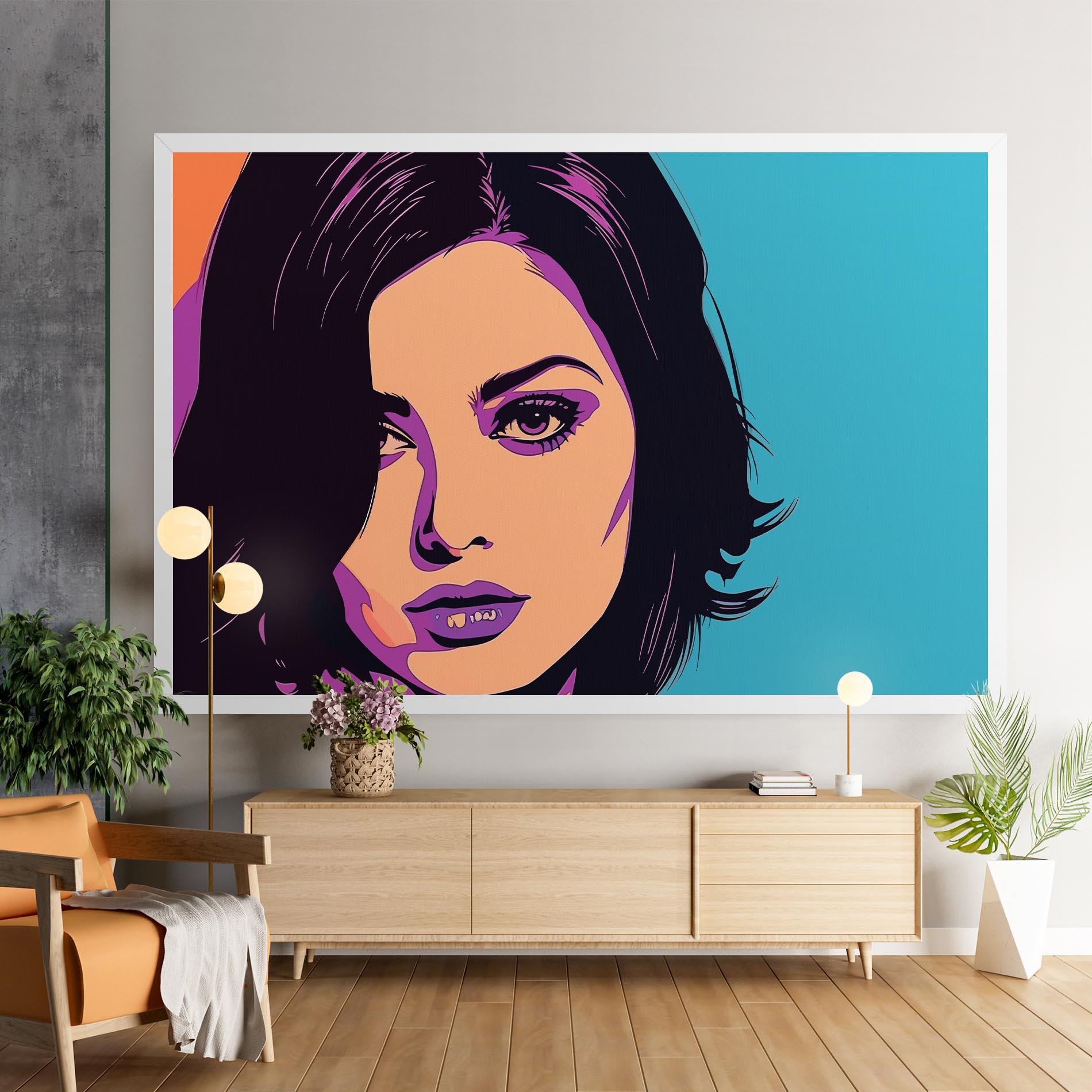 Tablou Canvas Pop Purple Woman mockup 9