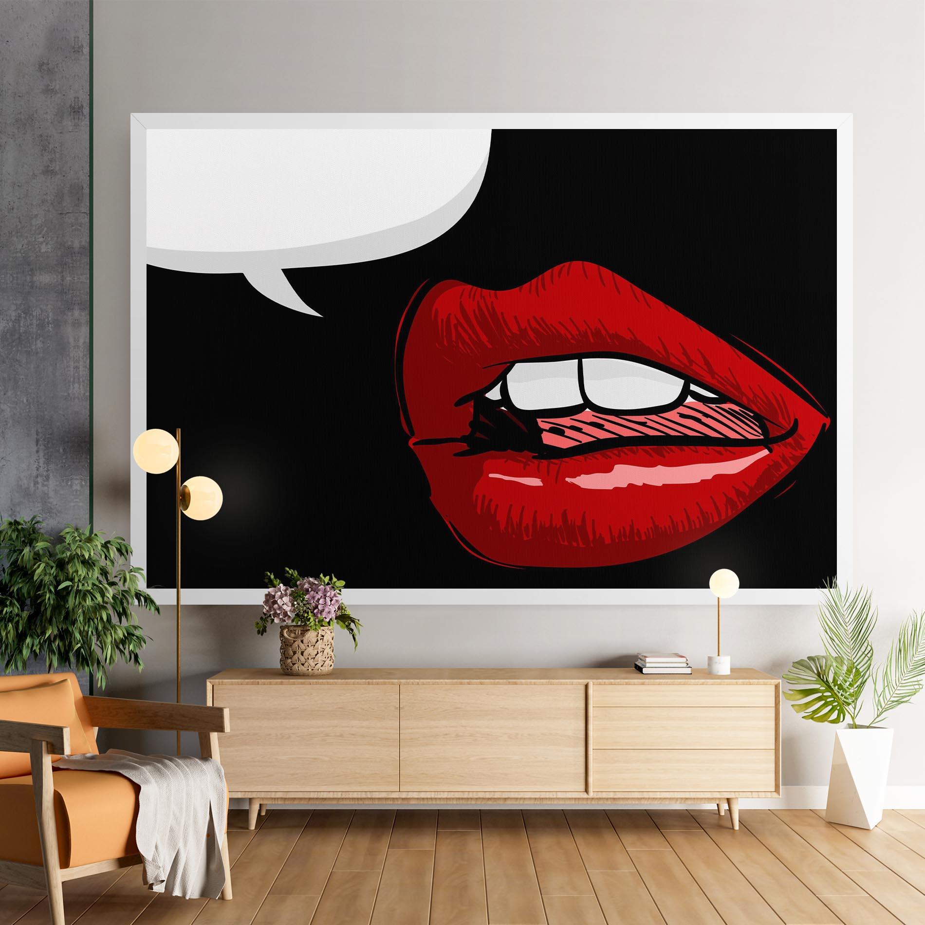 Tablou Canvas Pop Red Lips mockup 9