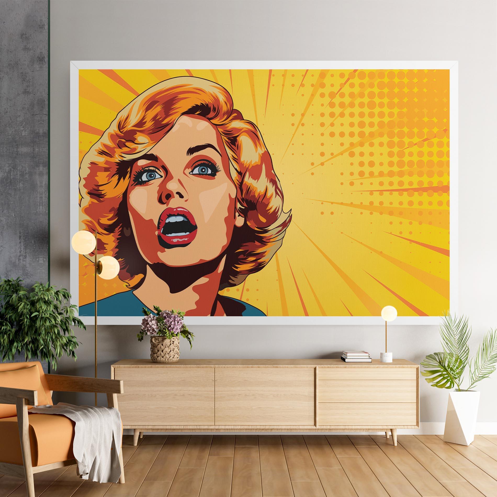 Tablou Canvas Surprised Blonde Lady mockup 9