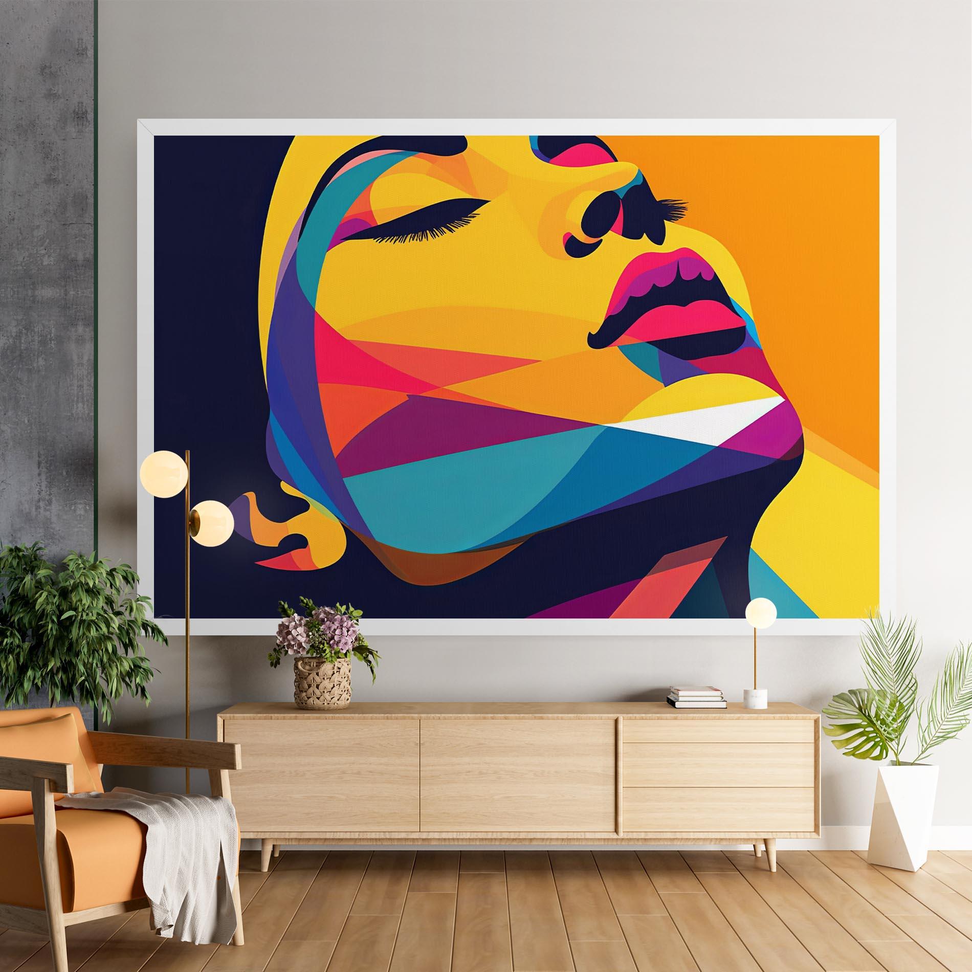 Tablou Canvas Yellow Pop Face mockup 9