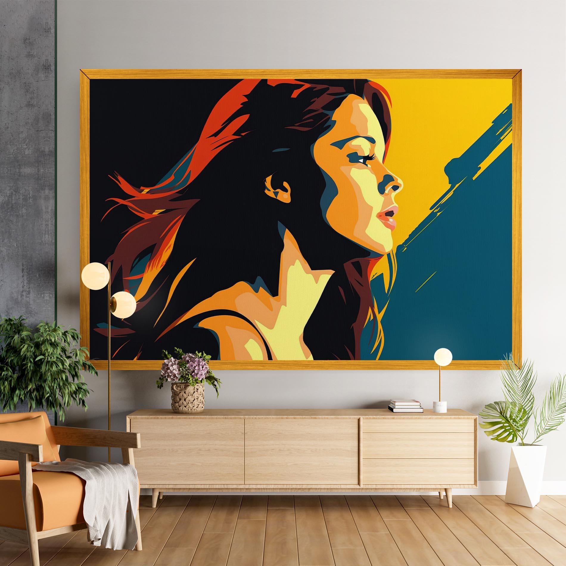Tablou Canvas Blue Yellow Pop Art mockup 9