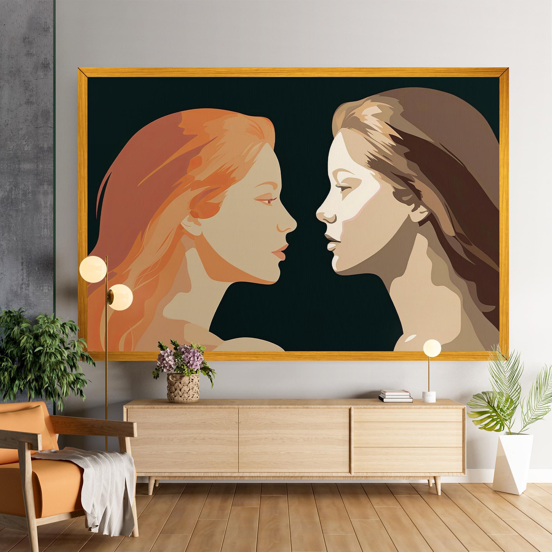 Tablou Canvas Orange Pop Girl mockup 9