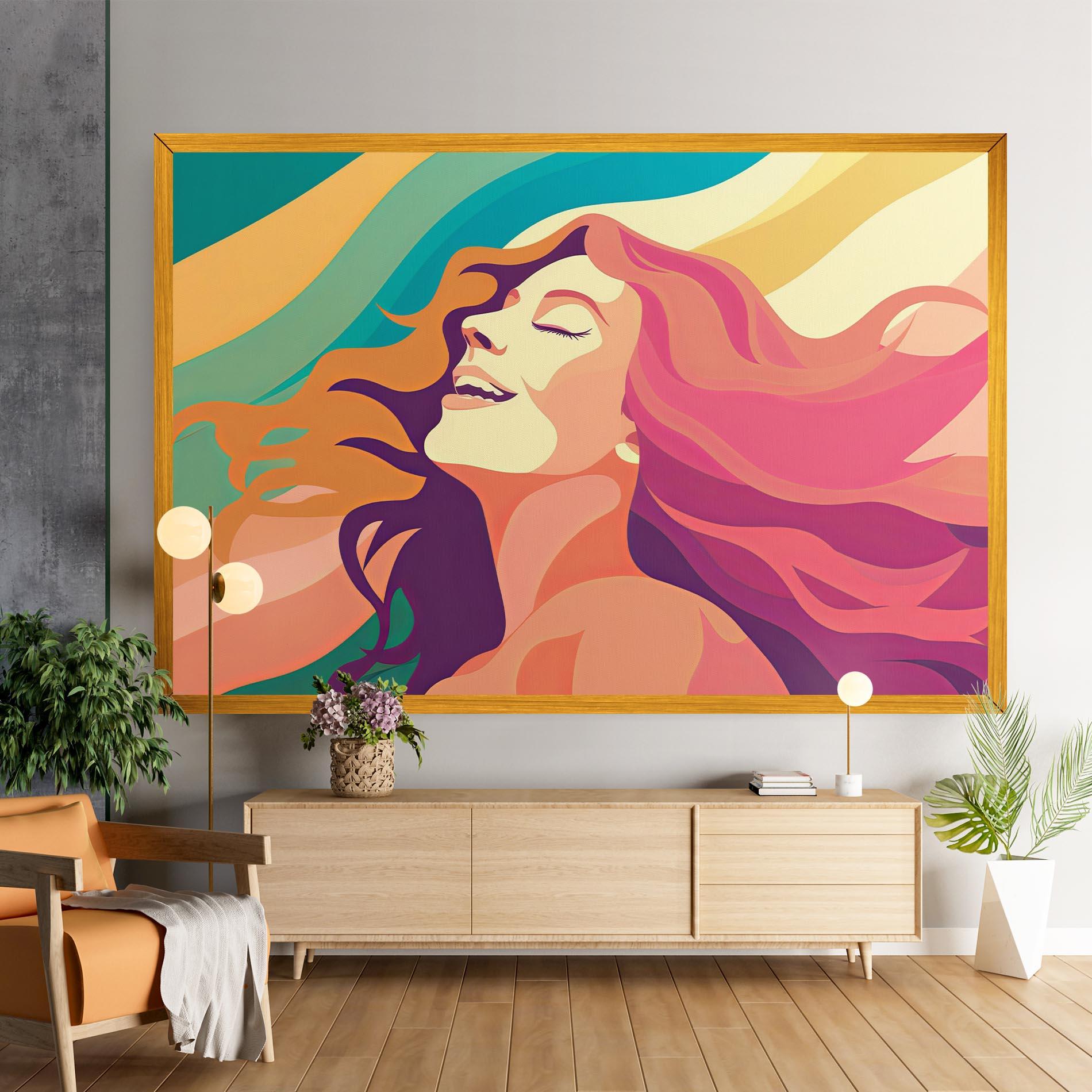 Tablou Canvas Pink Pop Hair mockup 9