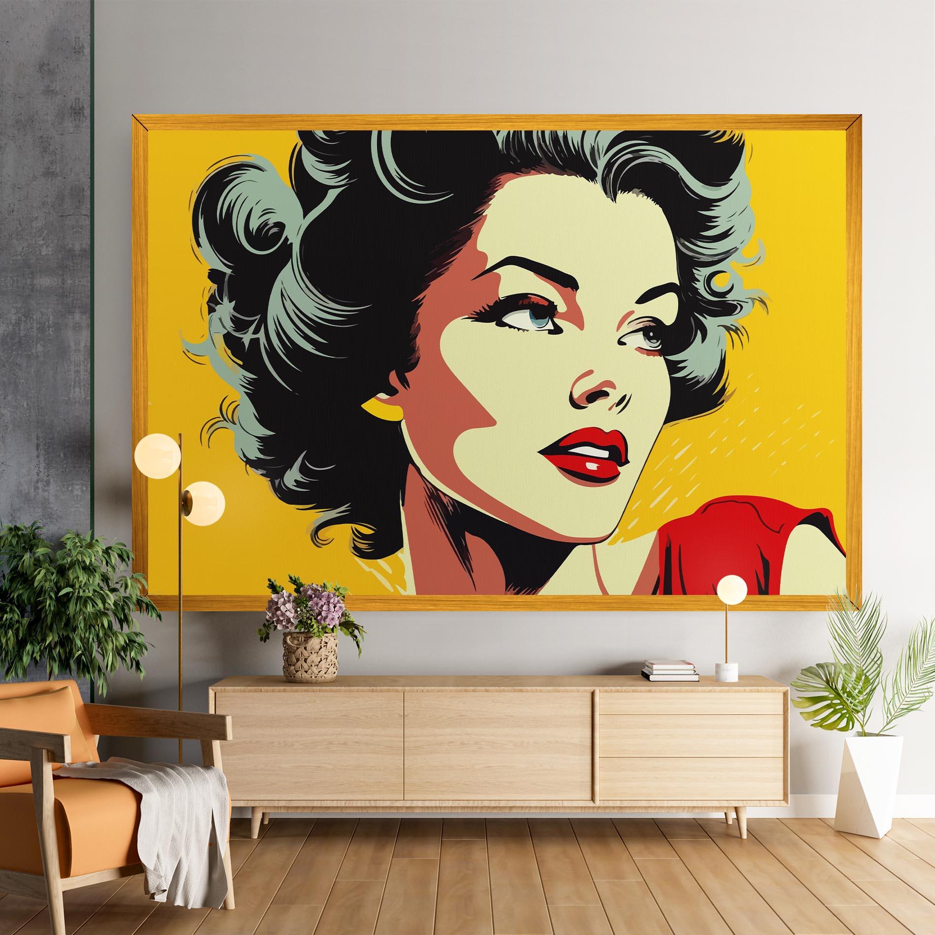 Tablou Canvas Pop Art Pretty Lady mockup 9