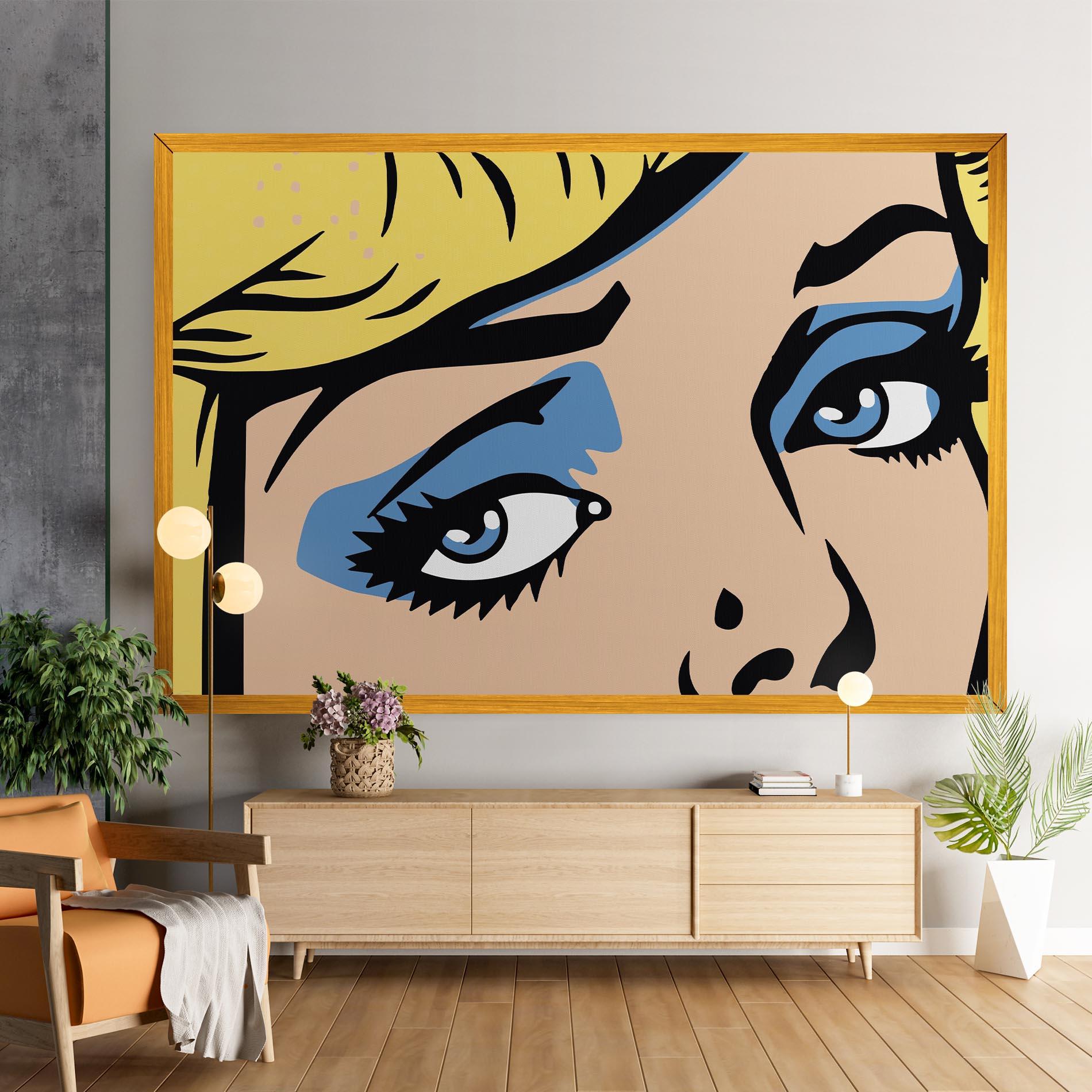 Tablou Canvas Pop Blue Makeup mockup 9