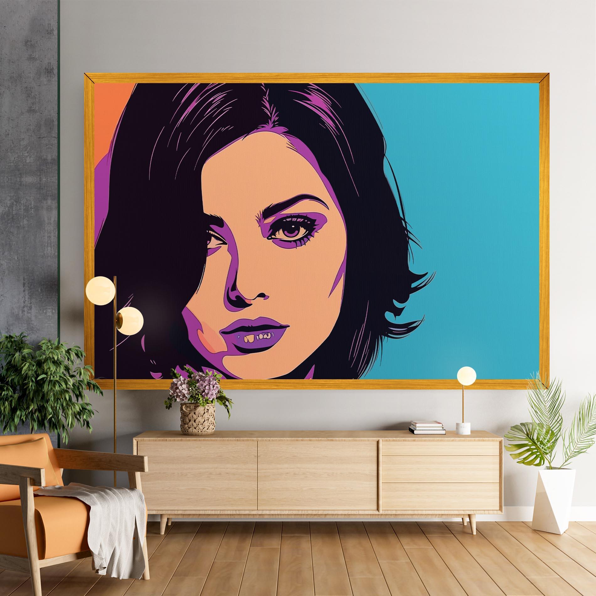 Tablou Canvas Pop Purple Woman mockup 9
