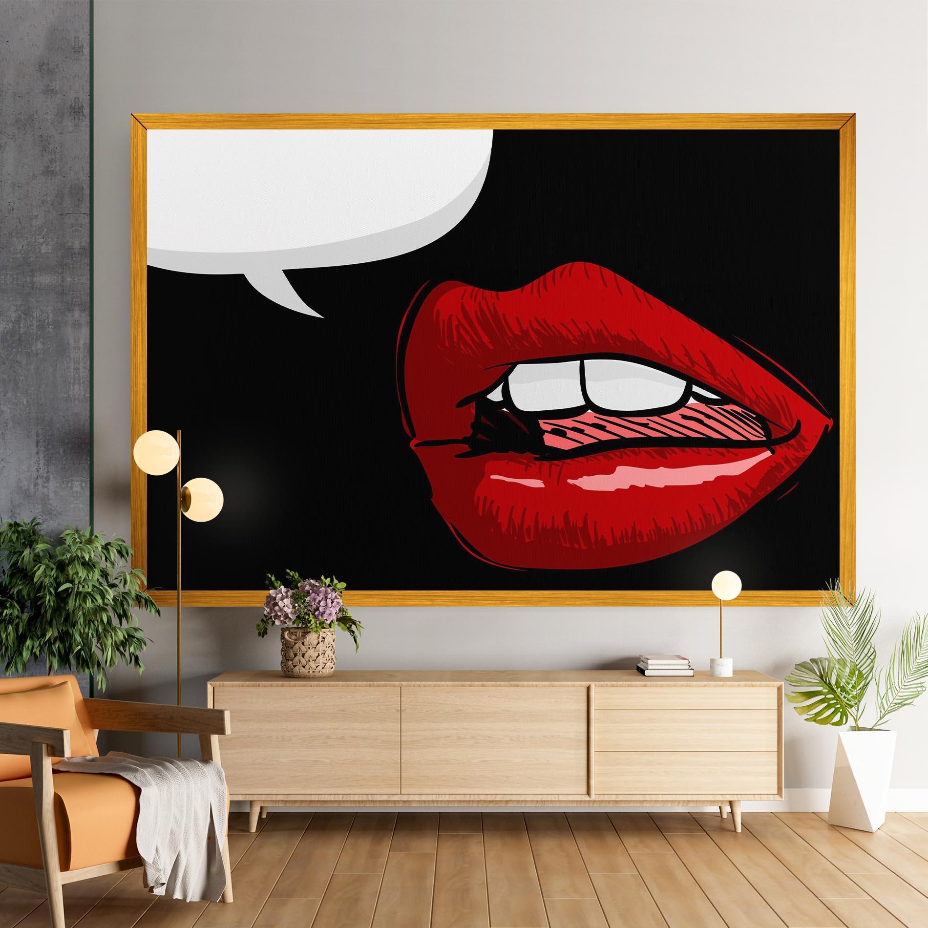 Tablou Canvas Pop Red Lips mockup 9
