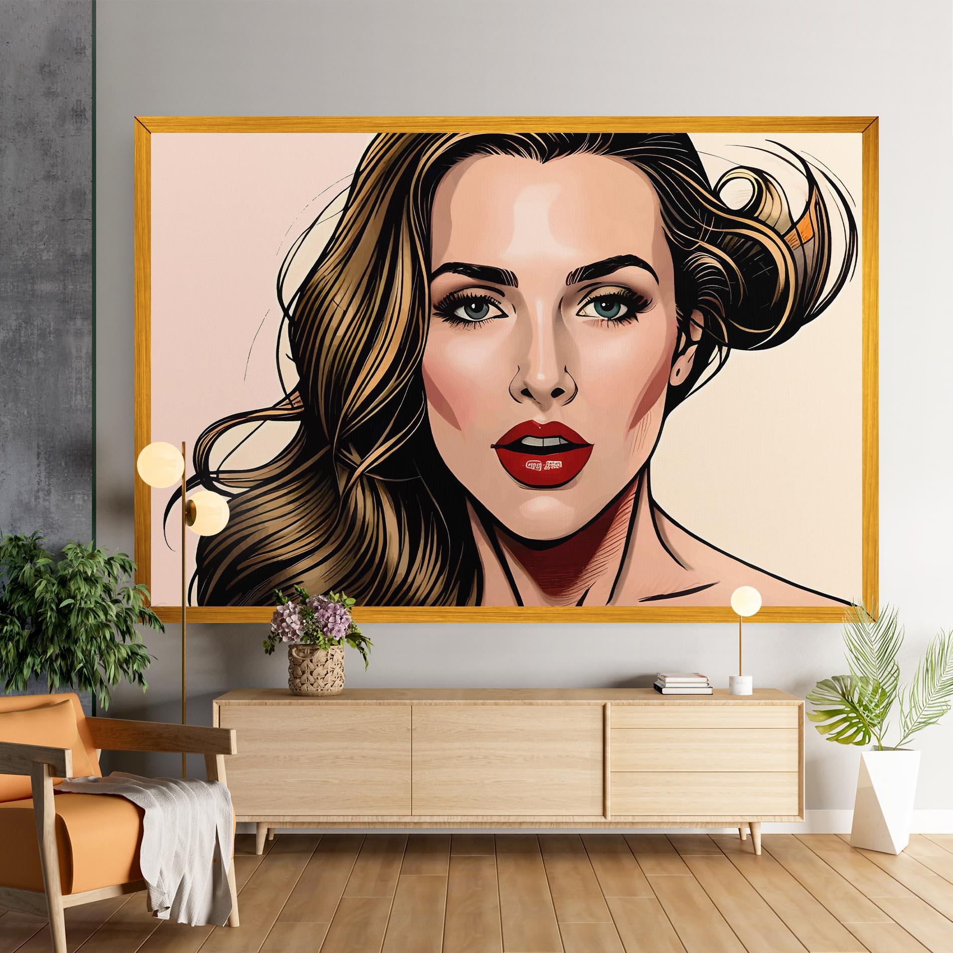 Tablou Canvas Red Pop Lips mockup 9