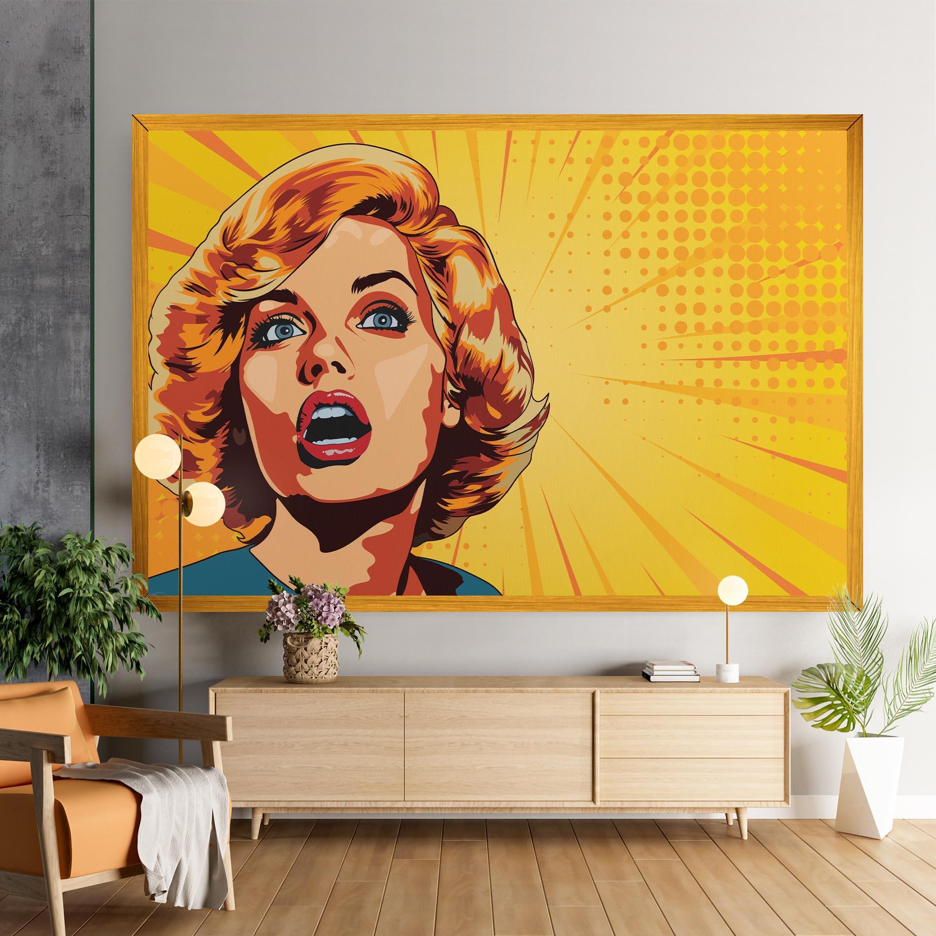 Tablou Canvas Surprised Blonde Lady mockup 9