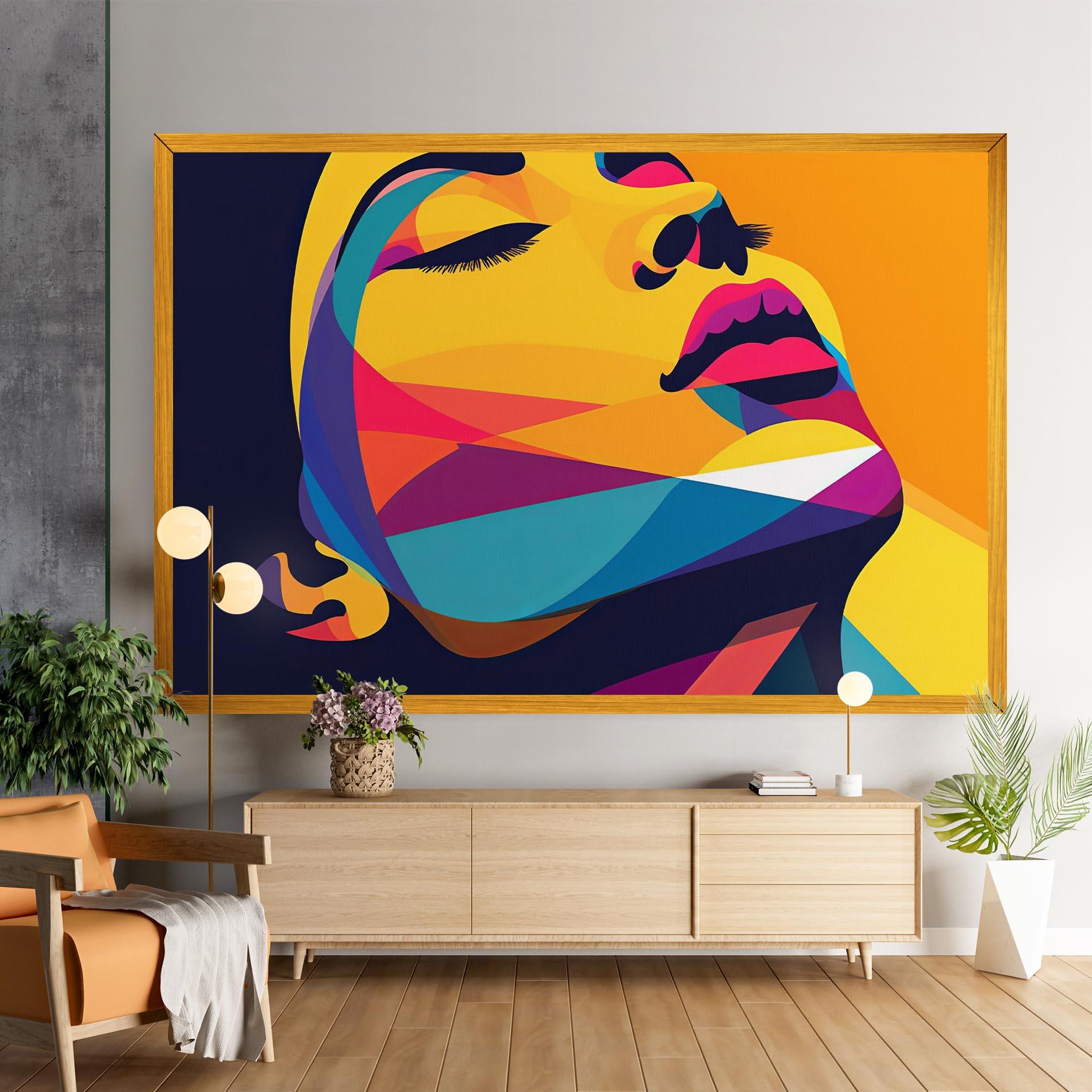 Tablou Canvas Yellow Pop Face mockup 9