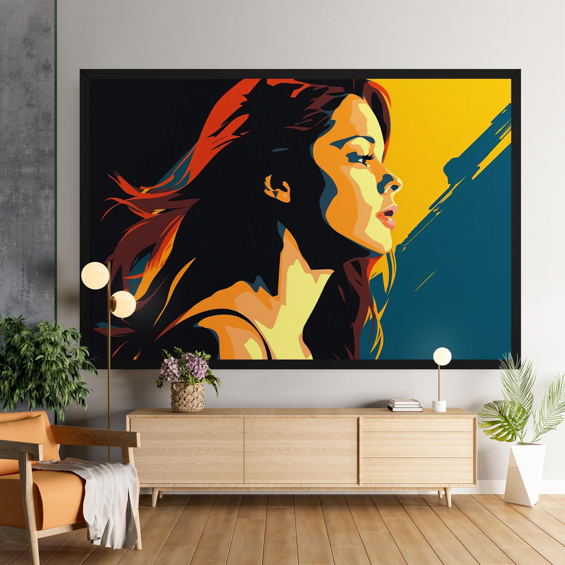 Tablou Canvas Blue Yellow Pop Art mockup 9