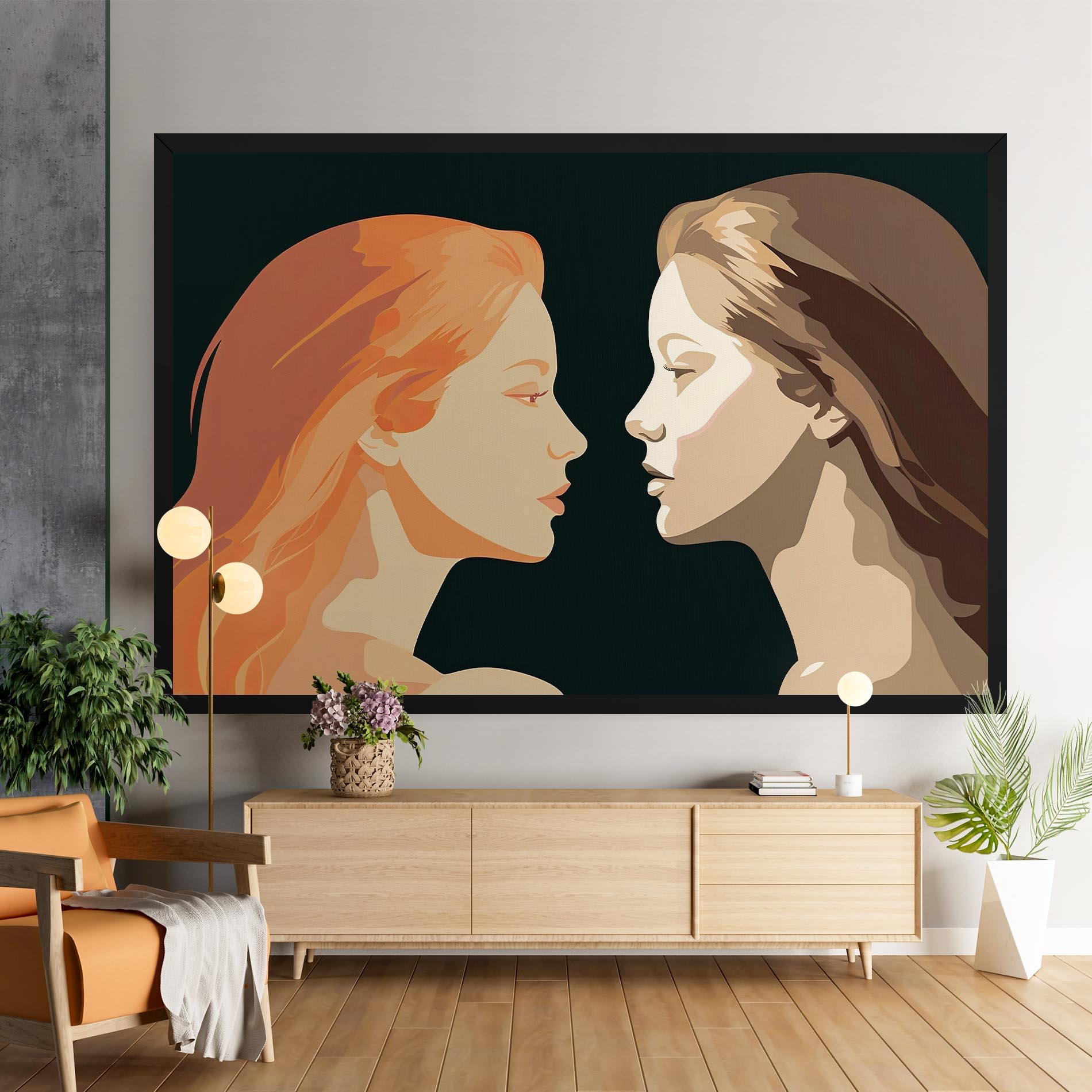 Tablou Canvas Orange Pop Girl mockup 9