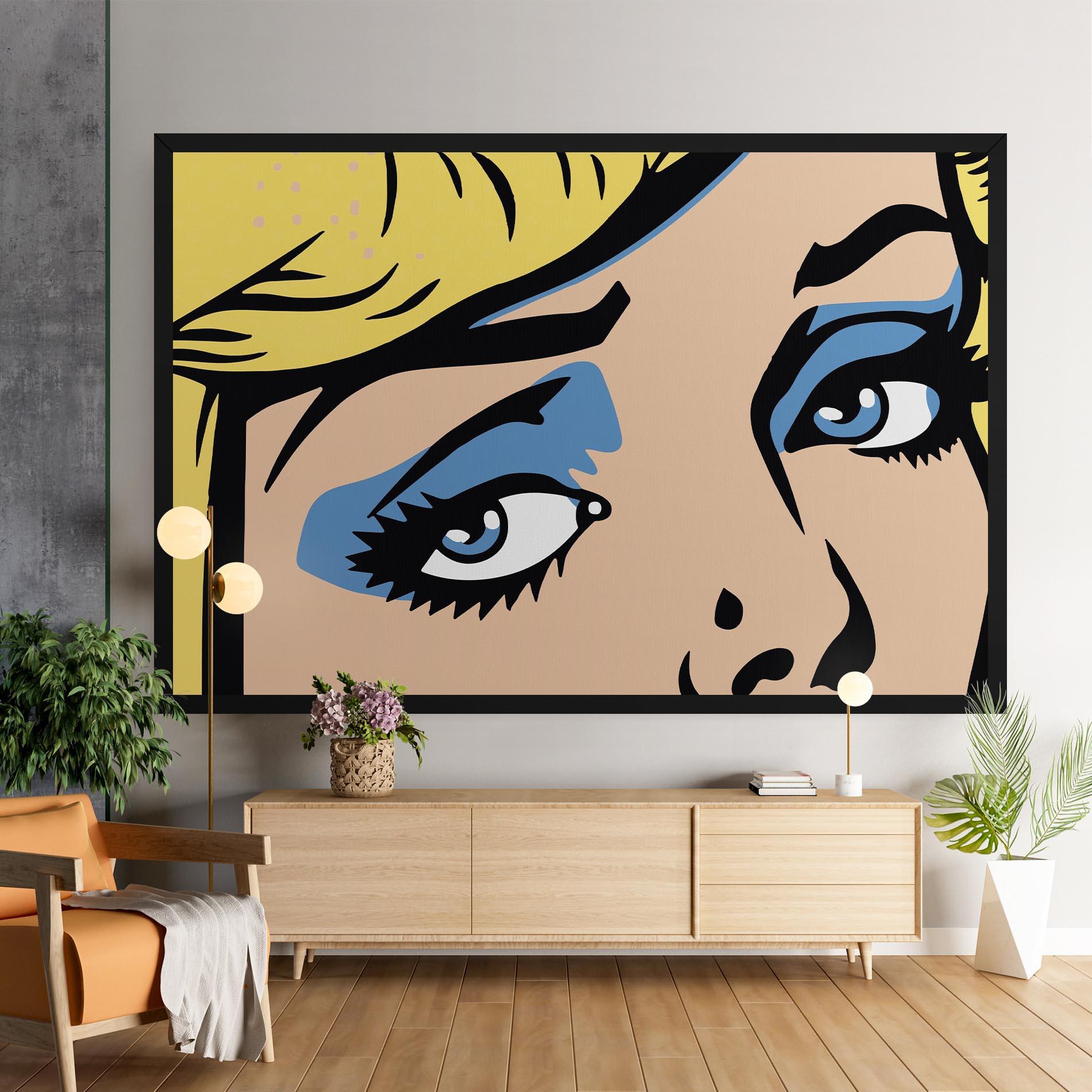 Tablou Canvas Pop Blue Makeup mockup 9