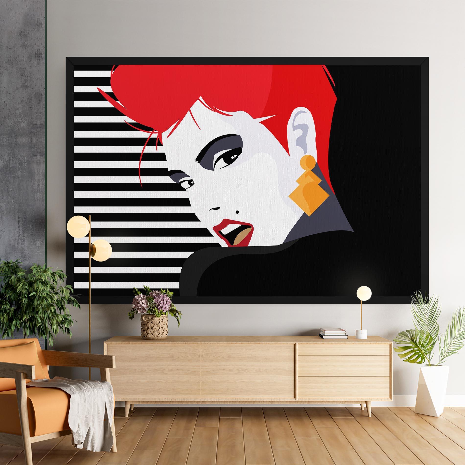 Tablou Canvas Red Pop Hair mockup 9