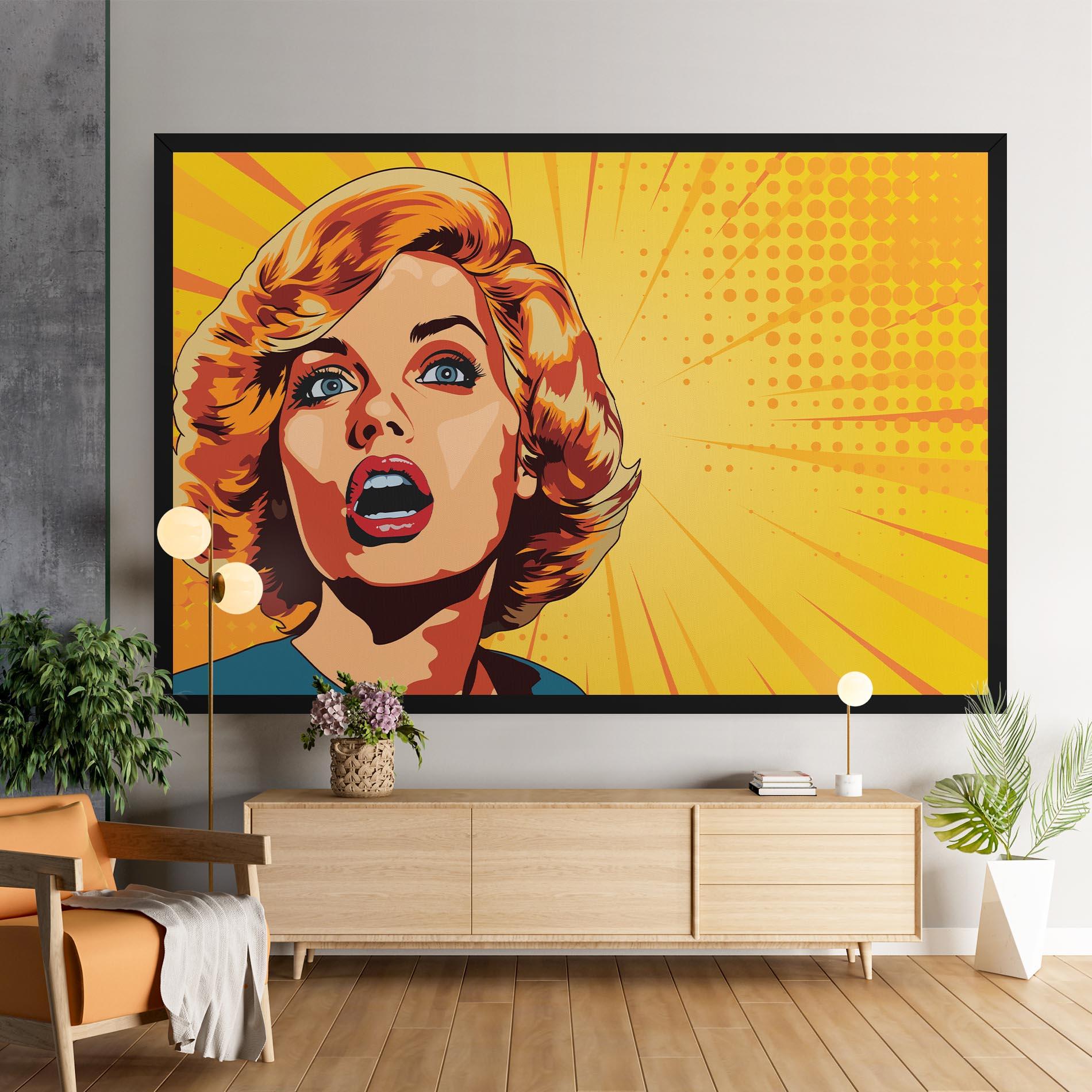 Tablou Canvas Surprised Blonde Lady mockup 9