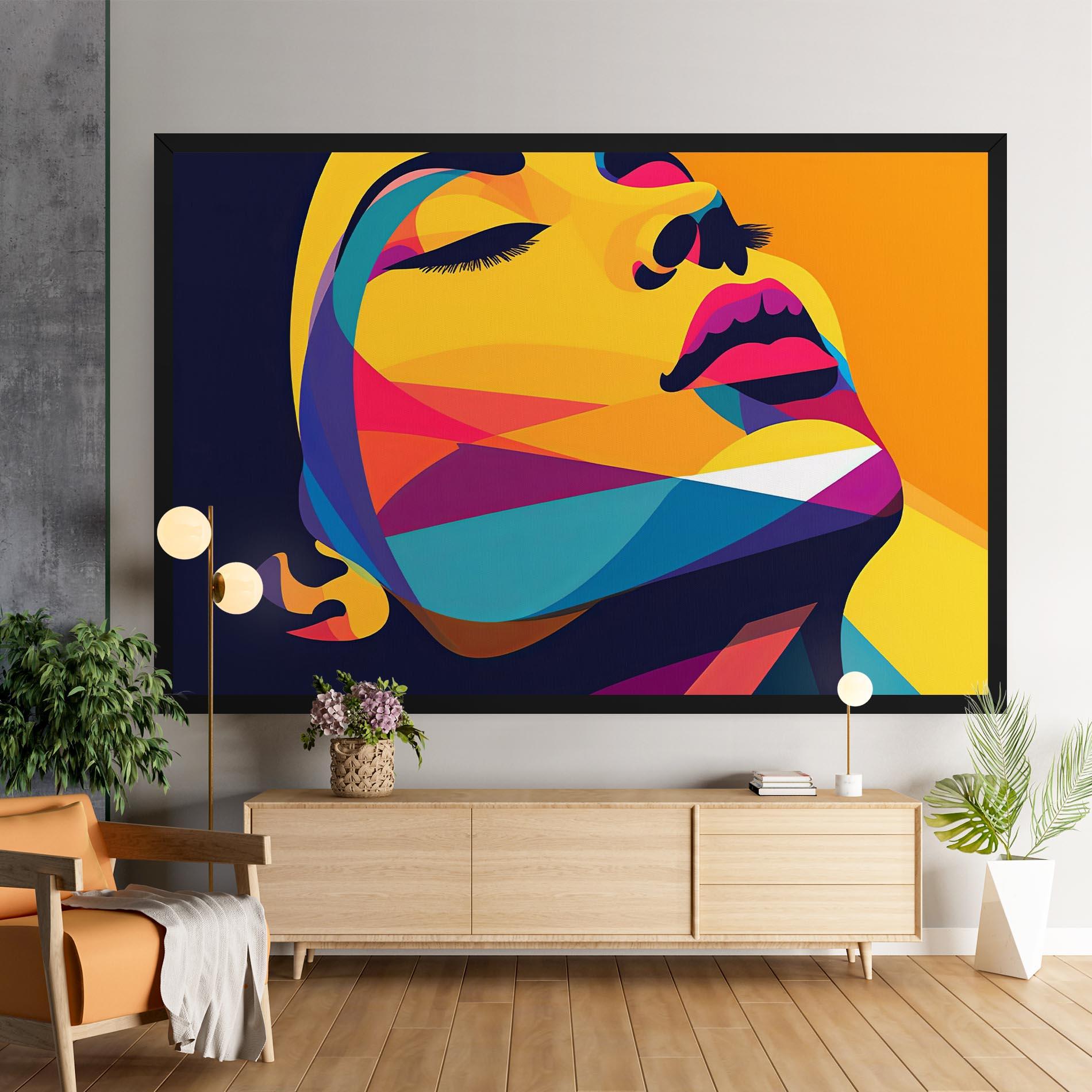 Tablou Canvas Yellow Pop Face mockup 9