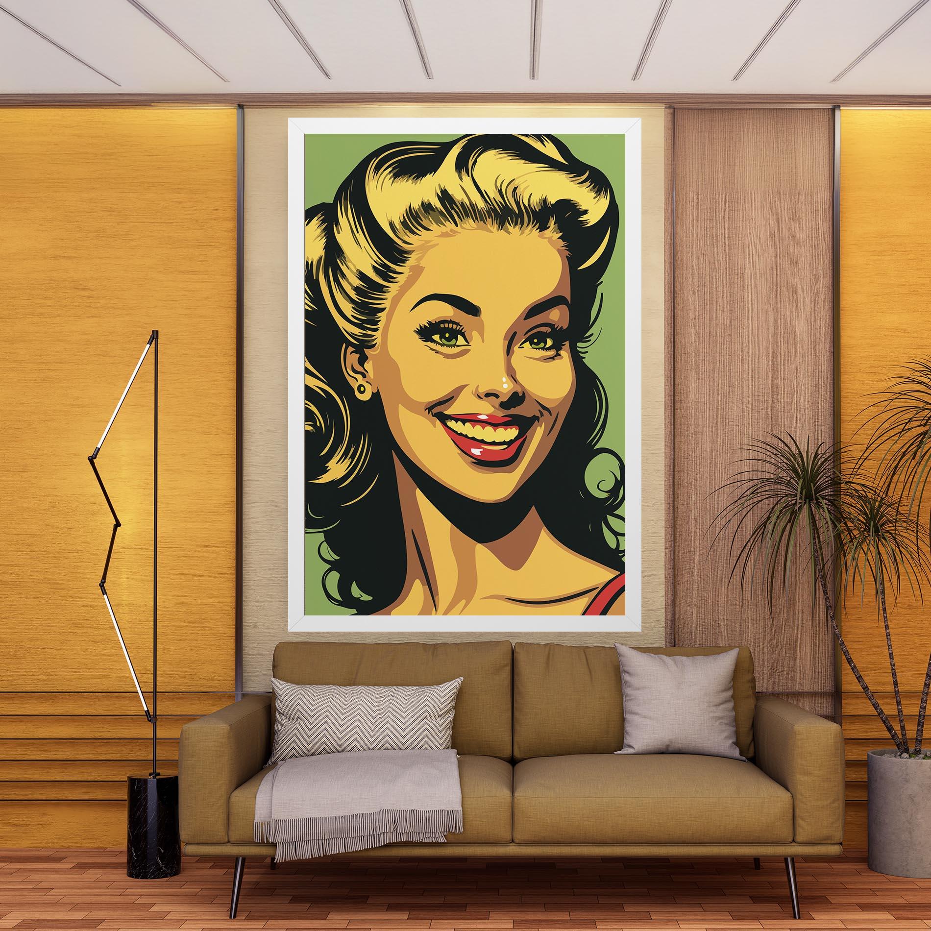 Tablou Canvas Green Light Pop Lady mockup 9