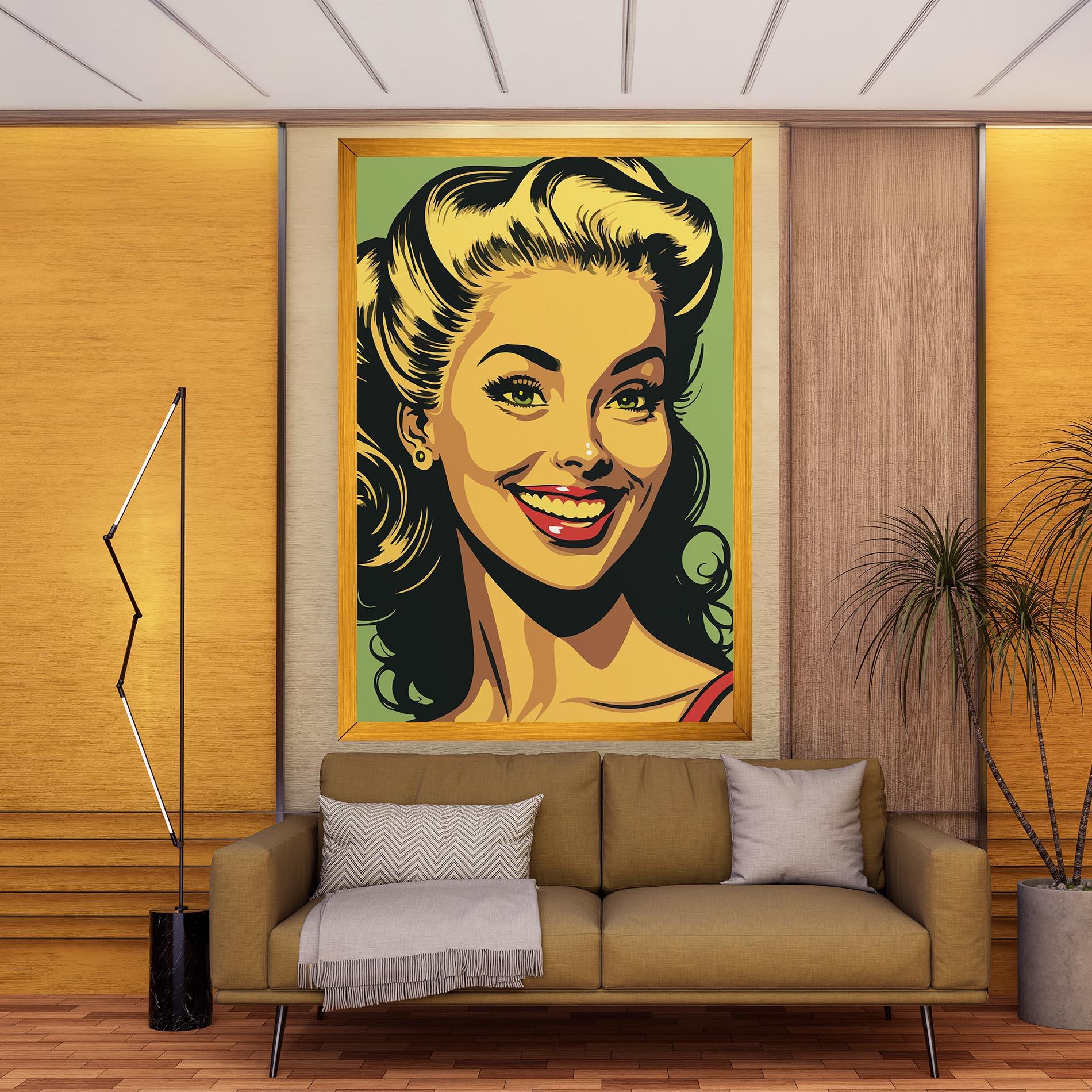 Tablou Canvas Green Light Pop Lady mockup 9