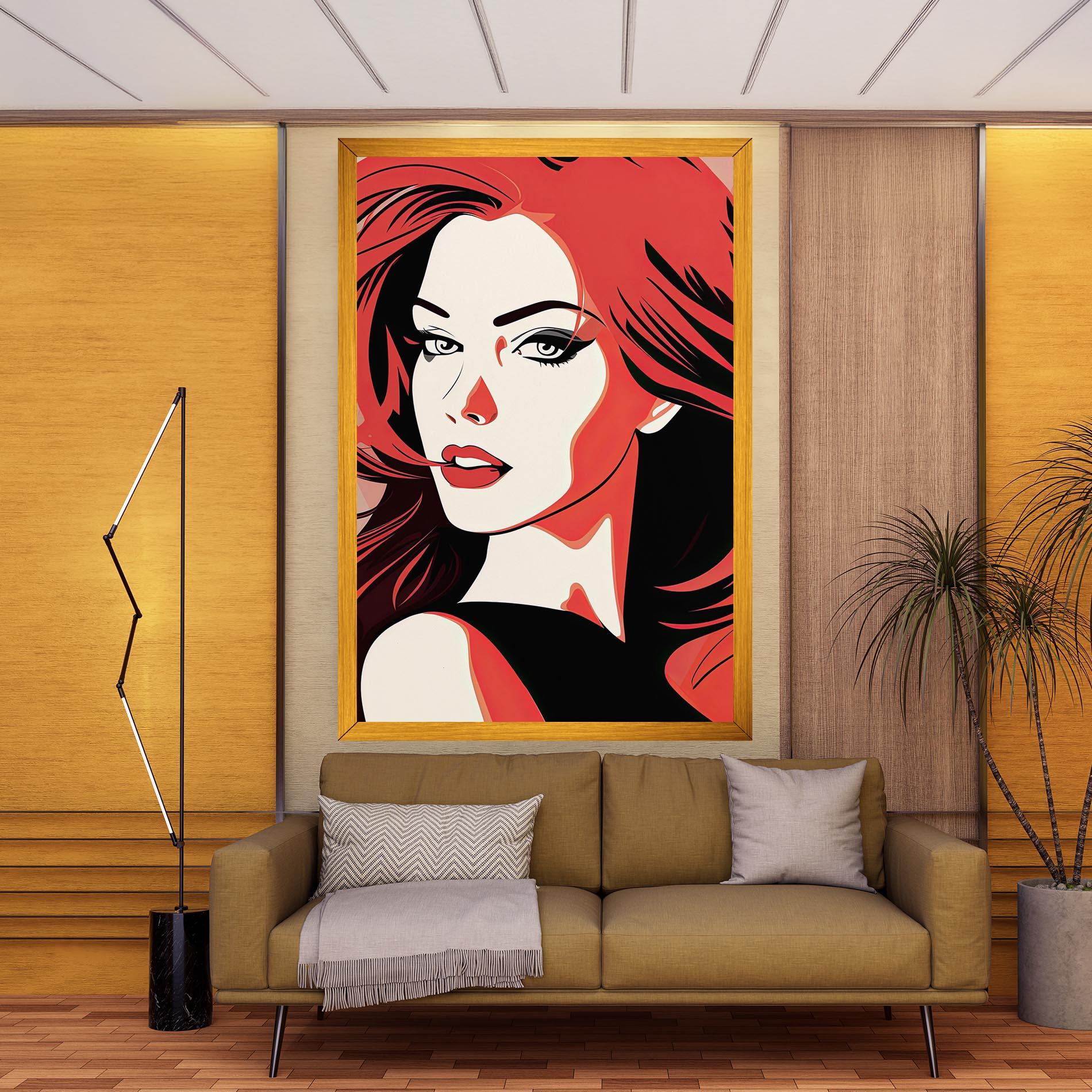 Tablou Canvas Red Hair Pop Art mockup 9