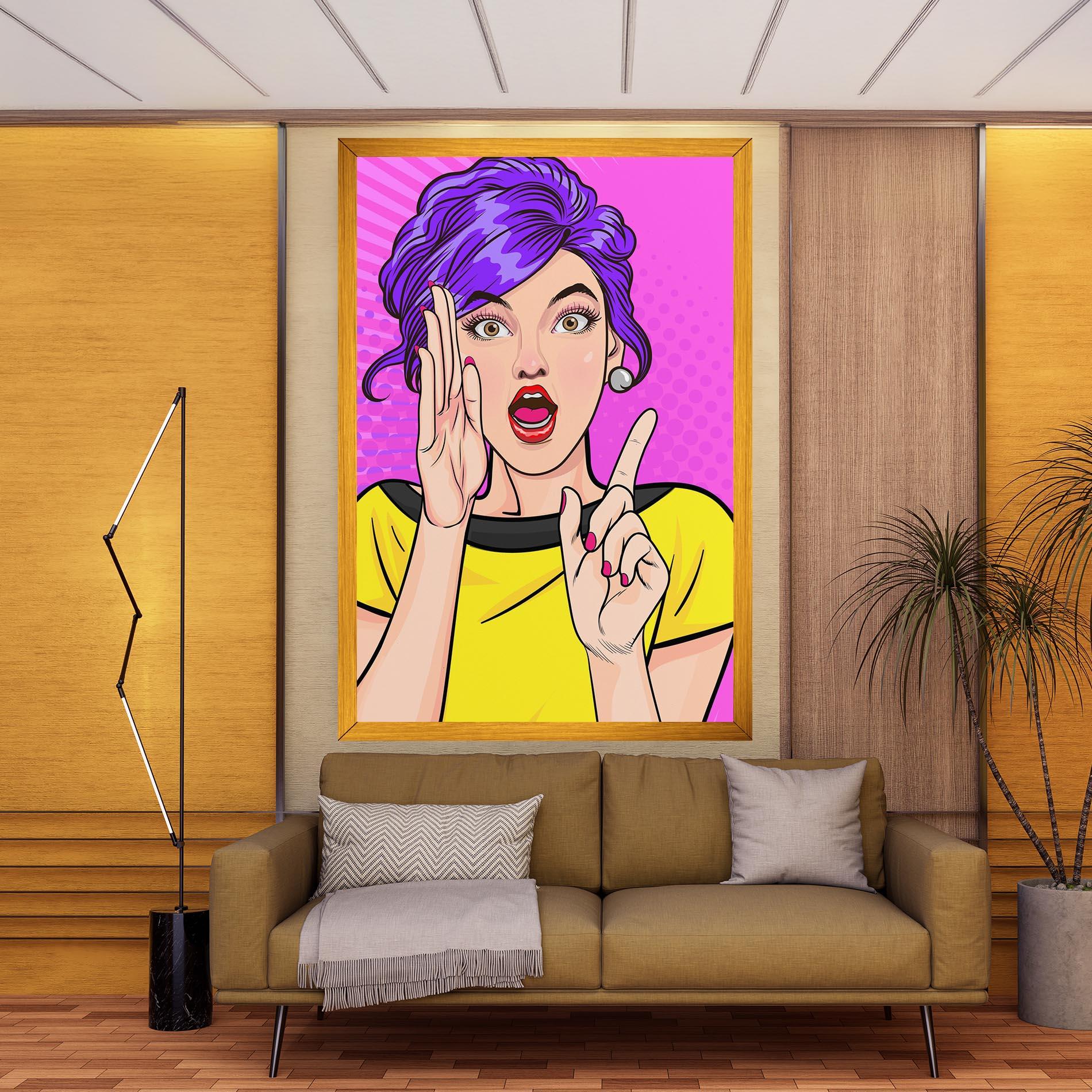 Tablou Canvas Surprised Pop Woman mockup 9