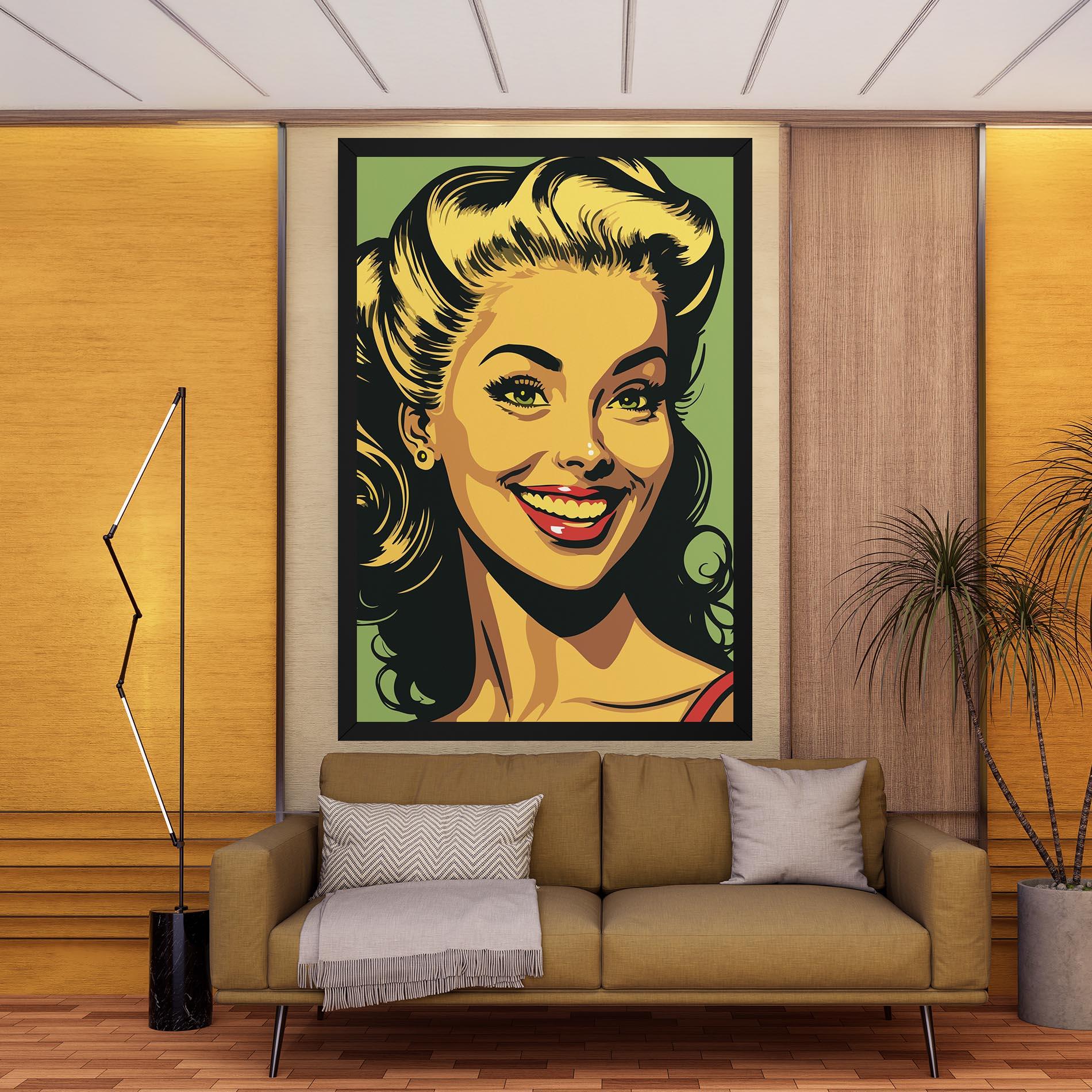 Tablou Canvas Green Light Pop Lady mockup 9