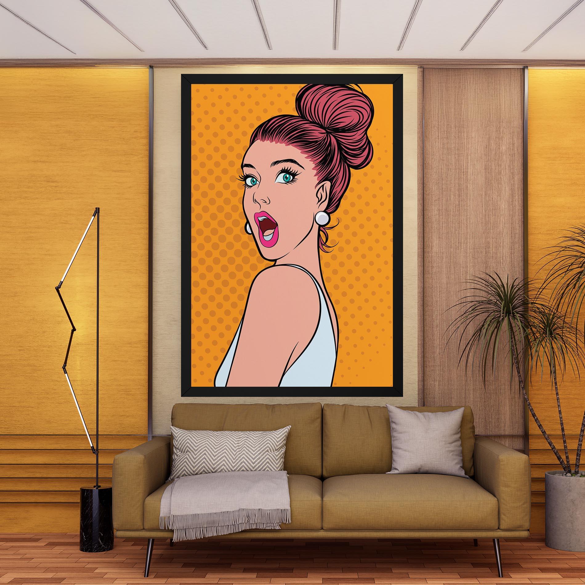 Tablou Canvas Pop Comic Lady mockup 9