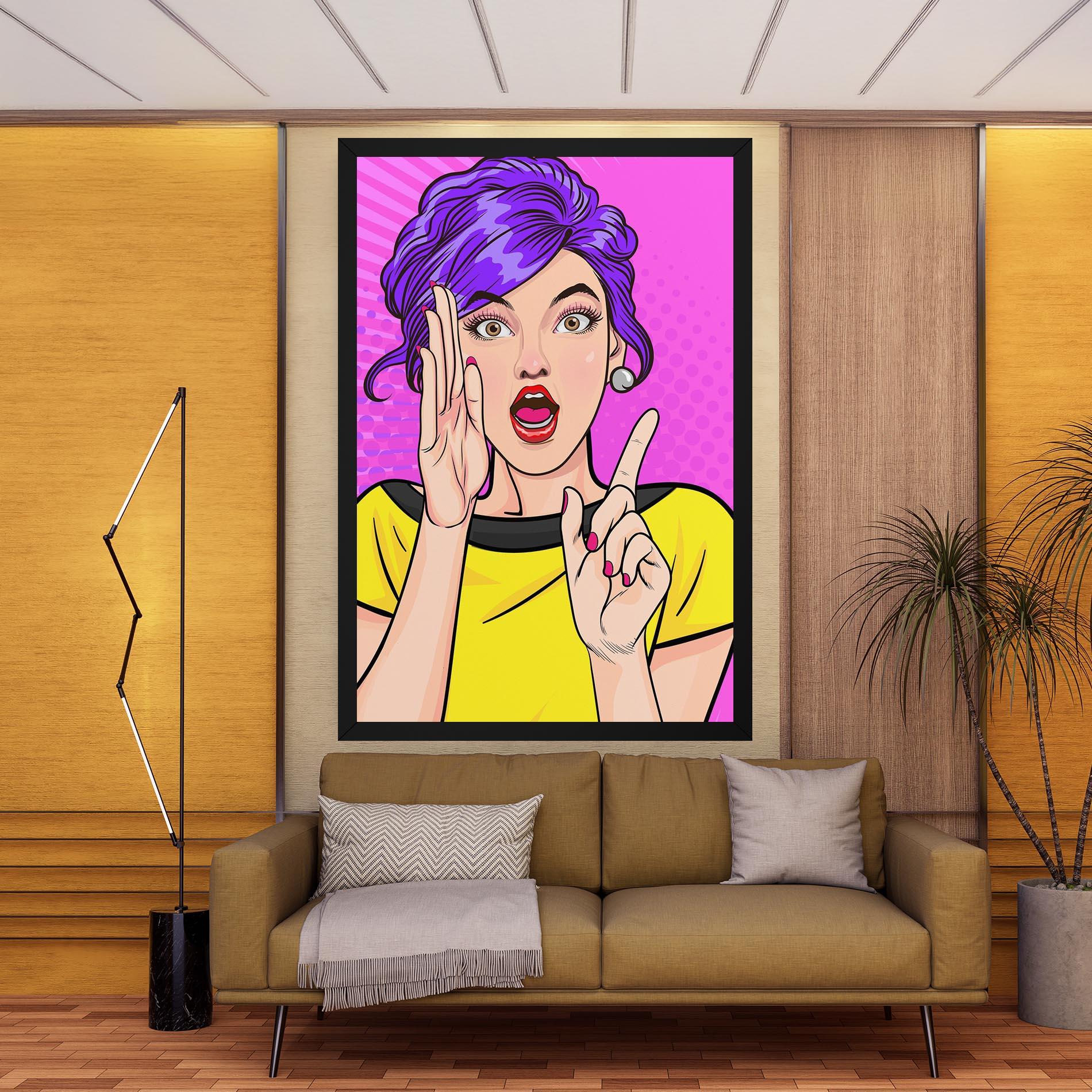 Tablou Canvas Surprised Pop Woman mockup 9