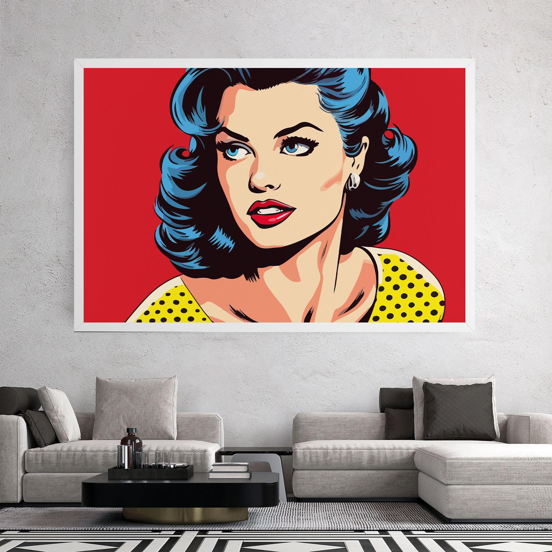 Tablou Canvas Blue Pop Eyes mockup 2