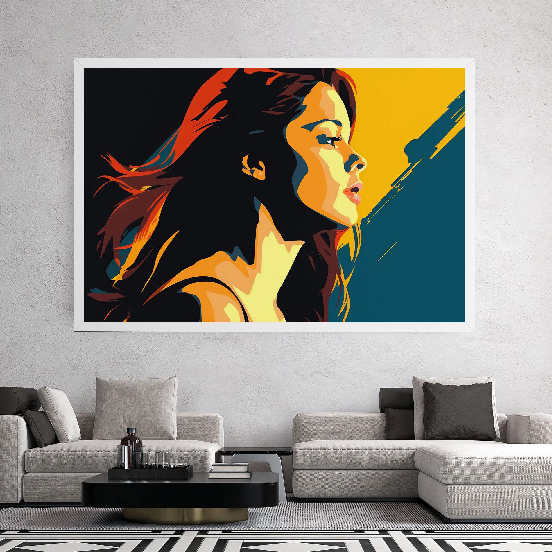 Tablou Canvas Blue Yellow Pop Art mockup 2