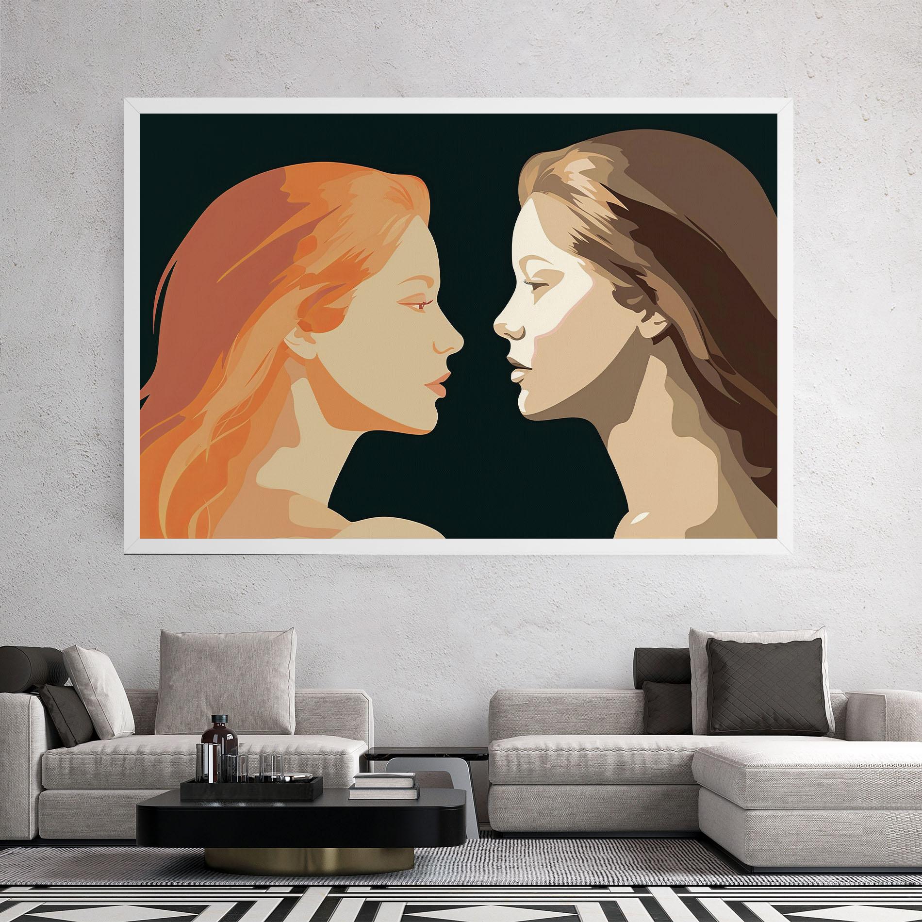 Tablou Canvas Orange Pop Girl mockup 2