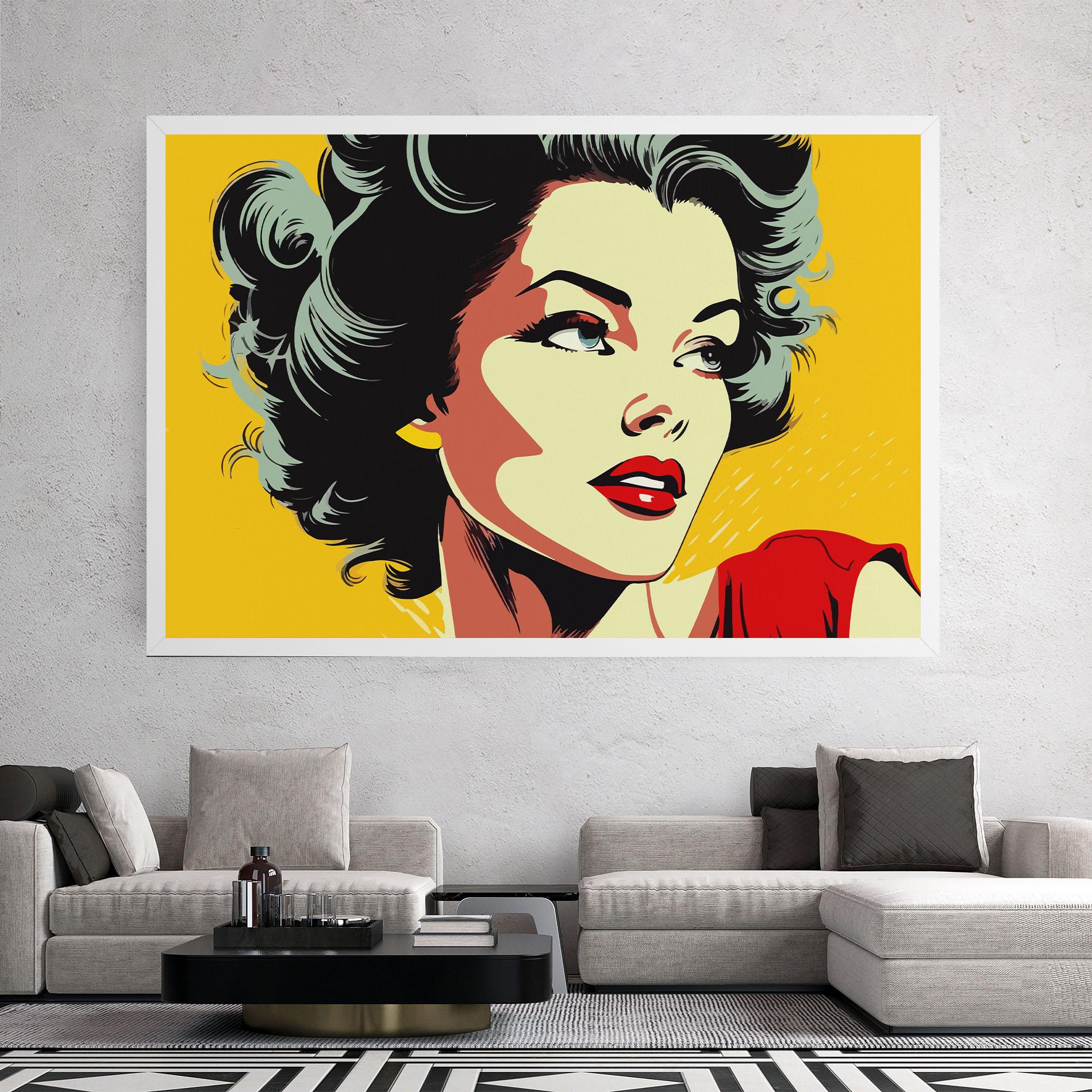 Tablou Canvas Pop Art Pretty Lady mockup 2