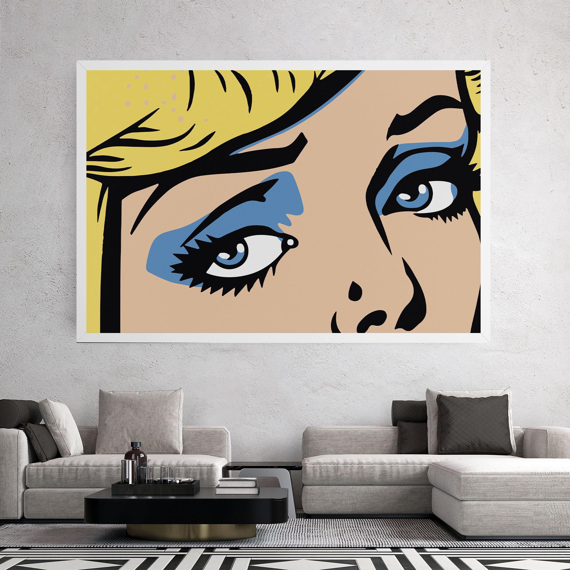 Tablou Canvas Pop Blue Makeup mockup 2