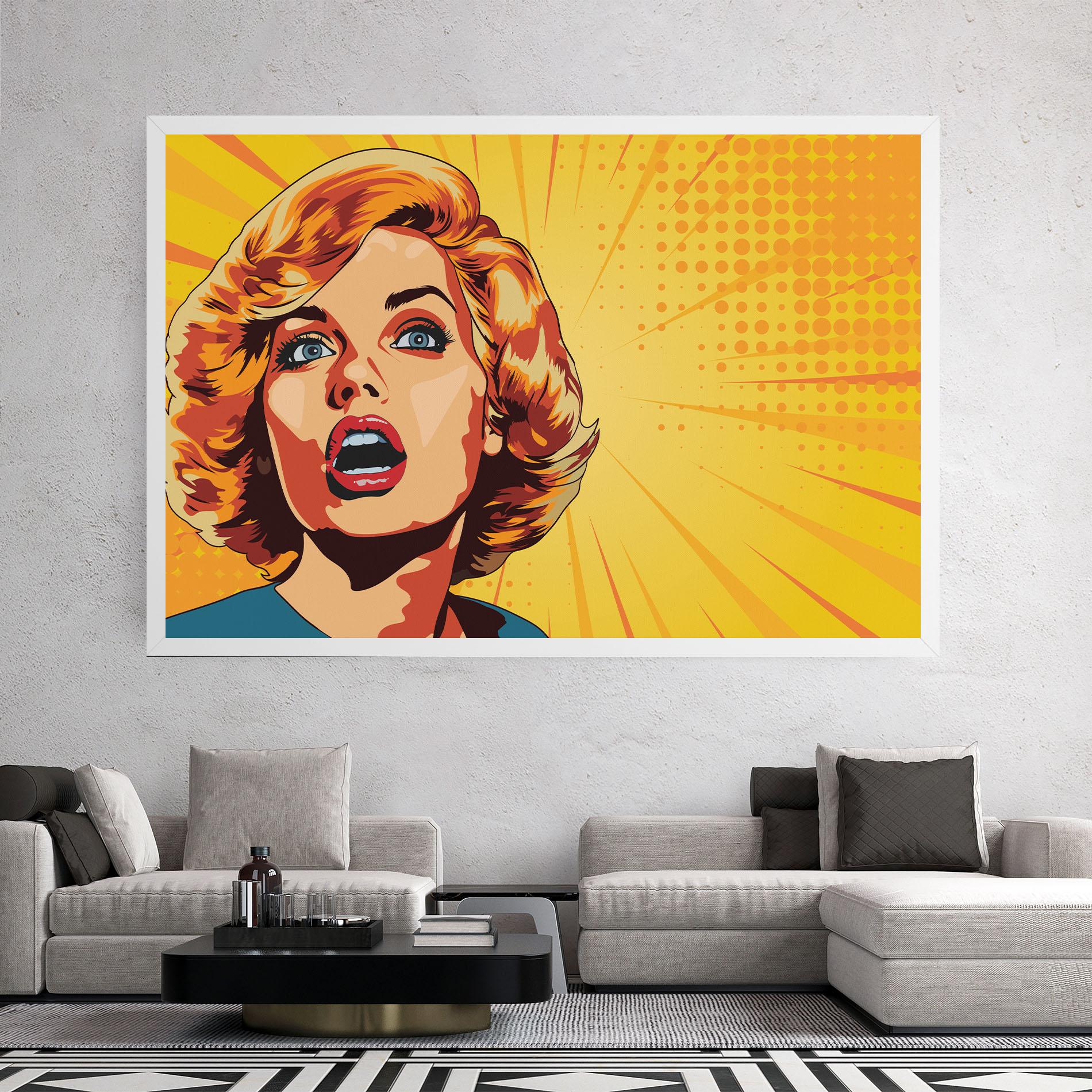 Tablou Canvas Surprised Blonde Lady mockup 2