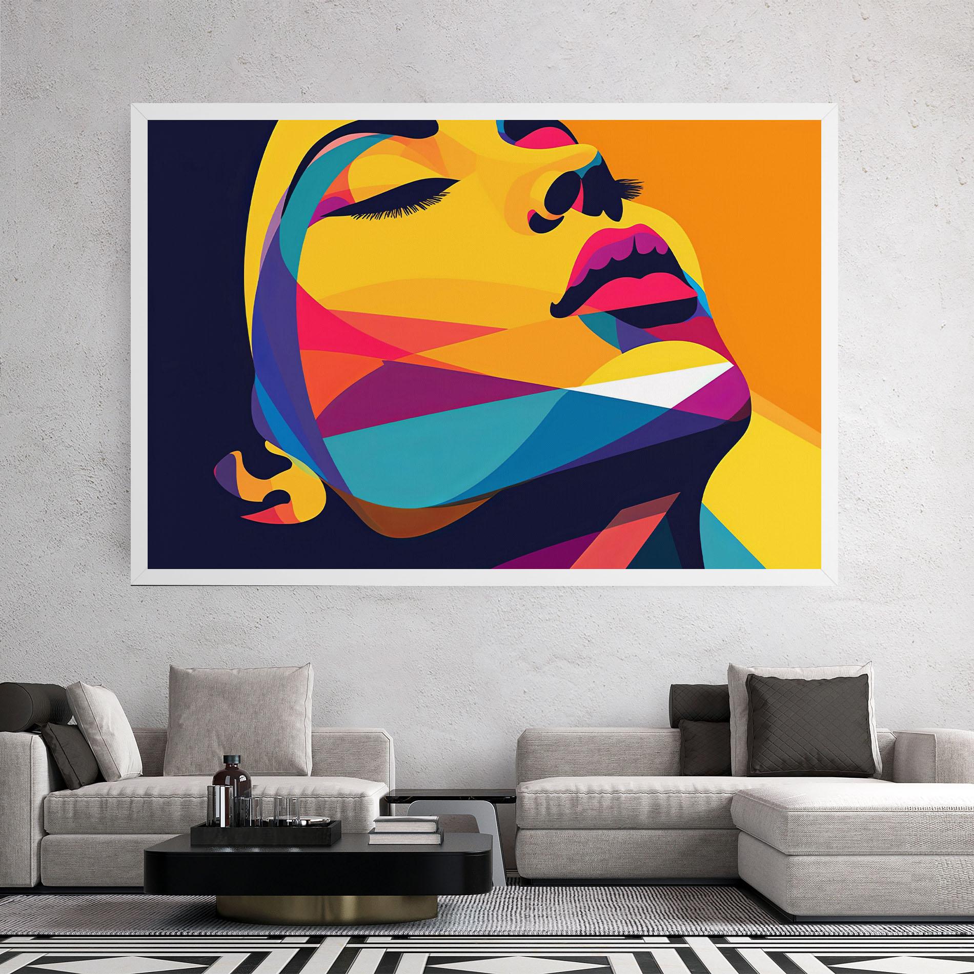 Tablou Canvas Yellow Pop Face mockup 2