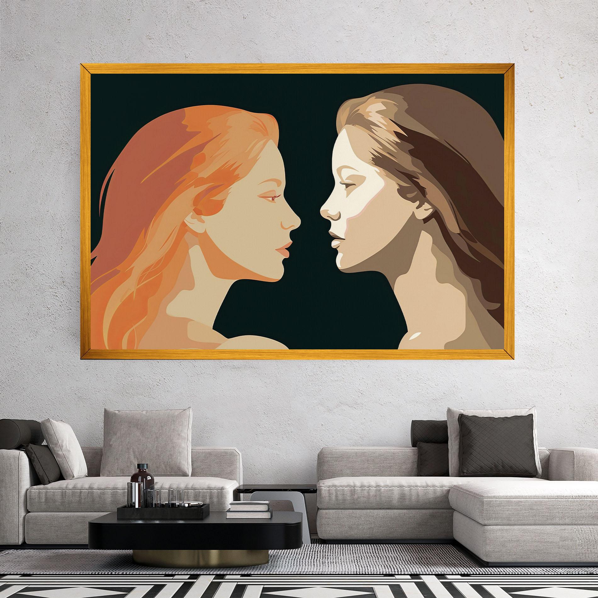 Tablou Canvas Orange Pop Girl mockup 2