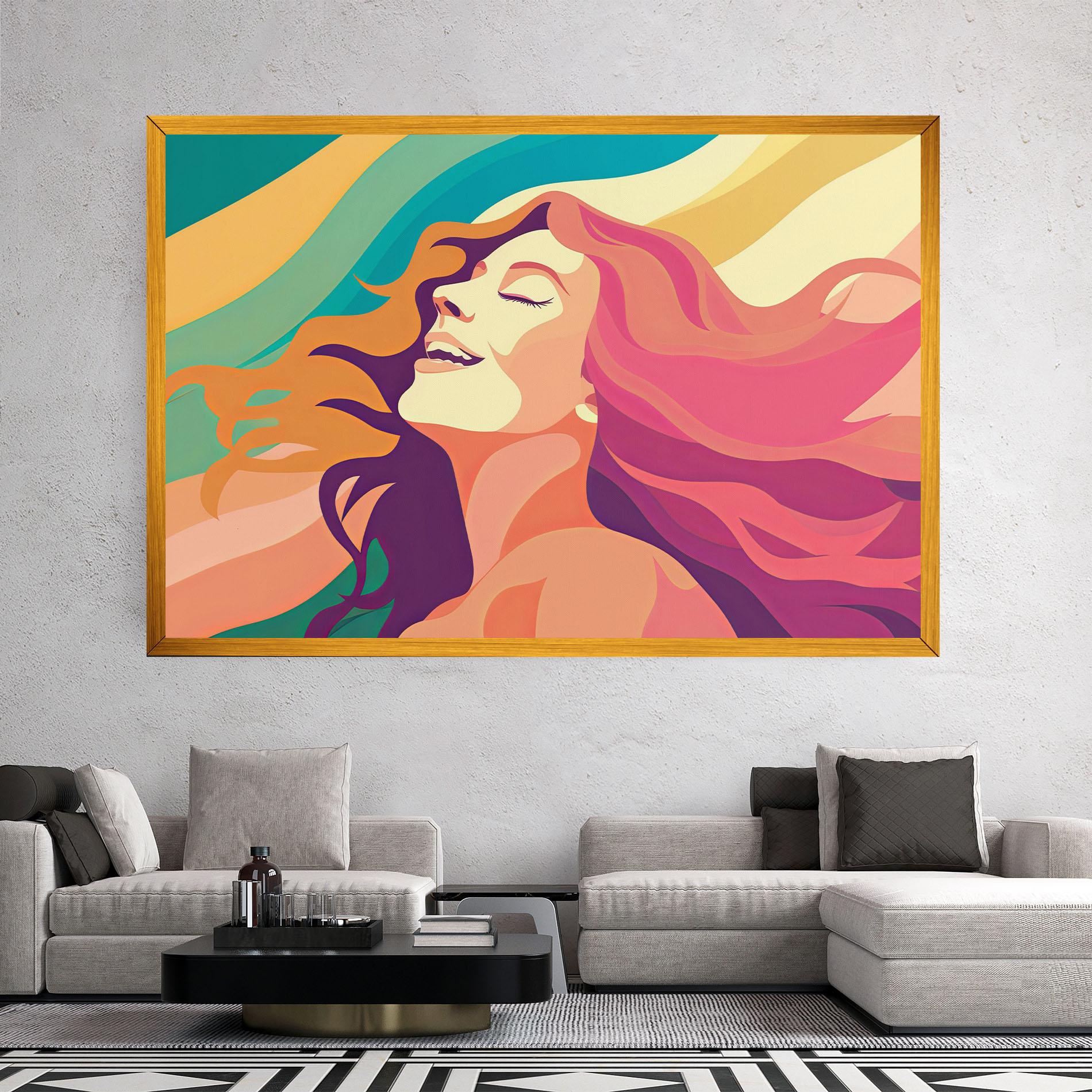 Tablou Canvas Pink Pop Hair mockup 2