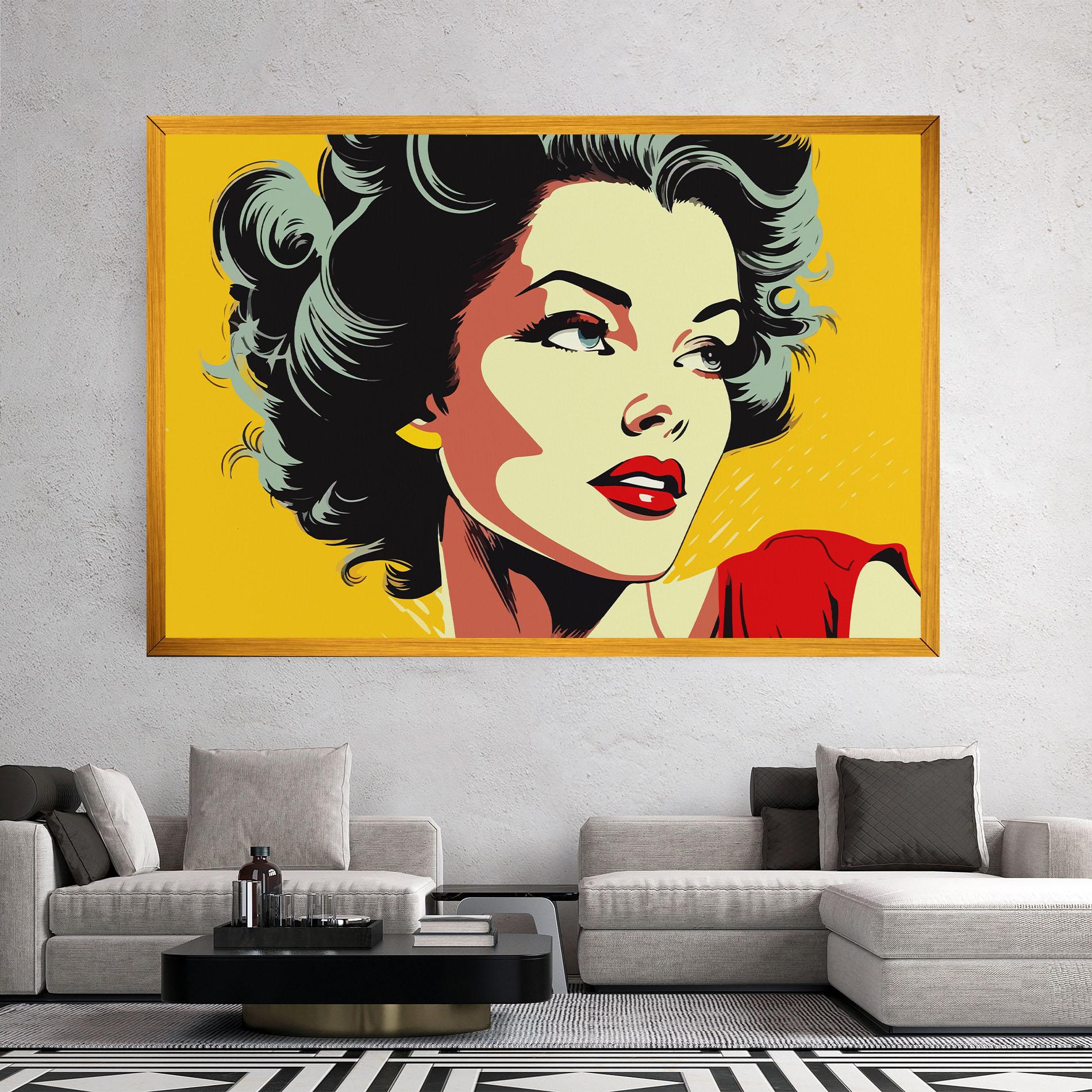 Tablou Canvas Pop Art Pretty Lady mockup 2