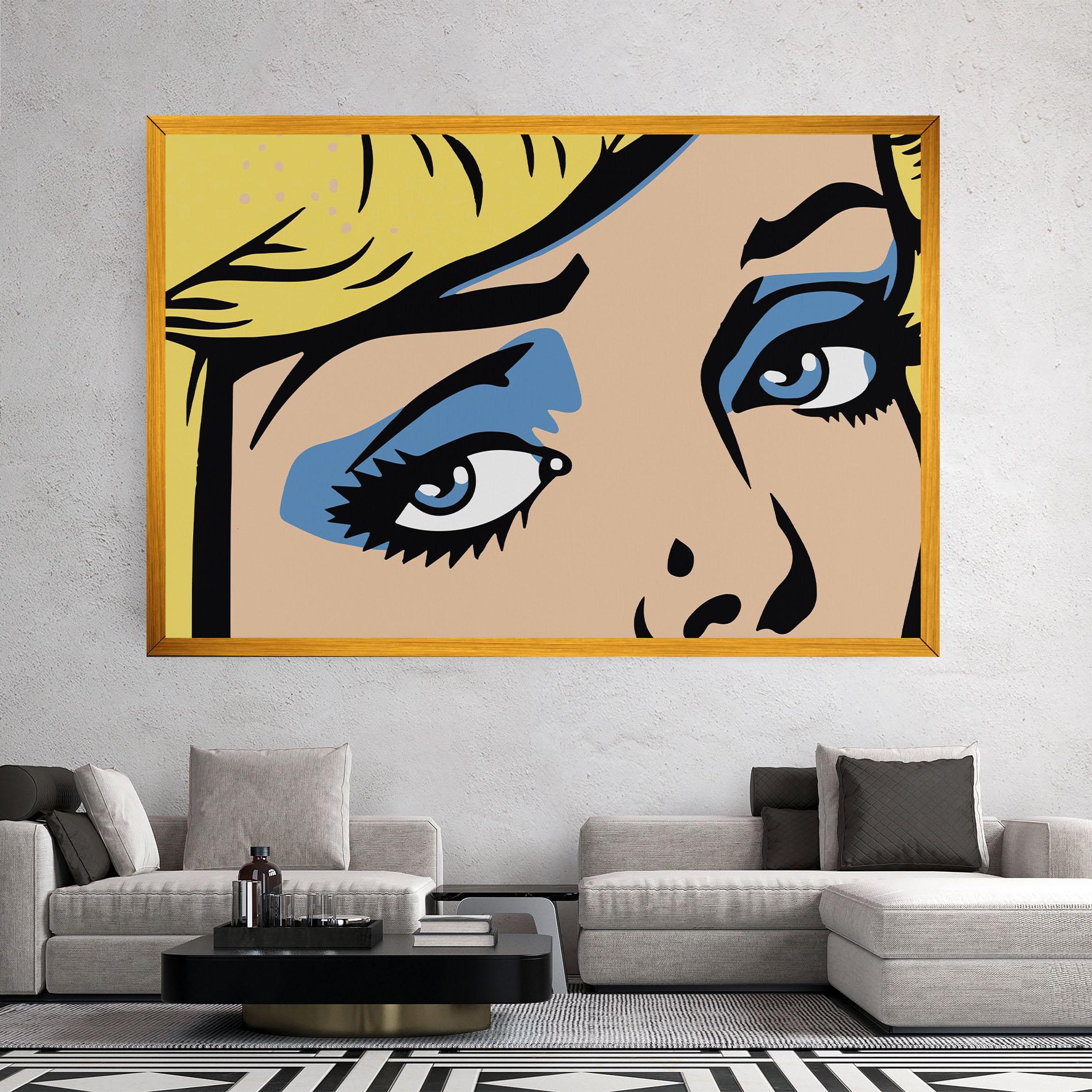 Tablou Canvas Pop Blue Makeup mockup 2