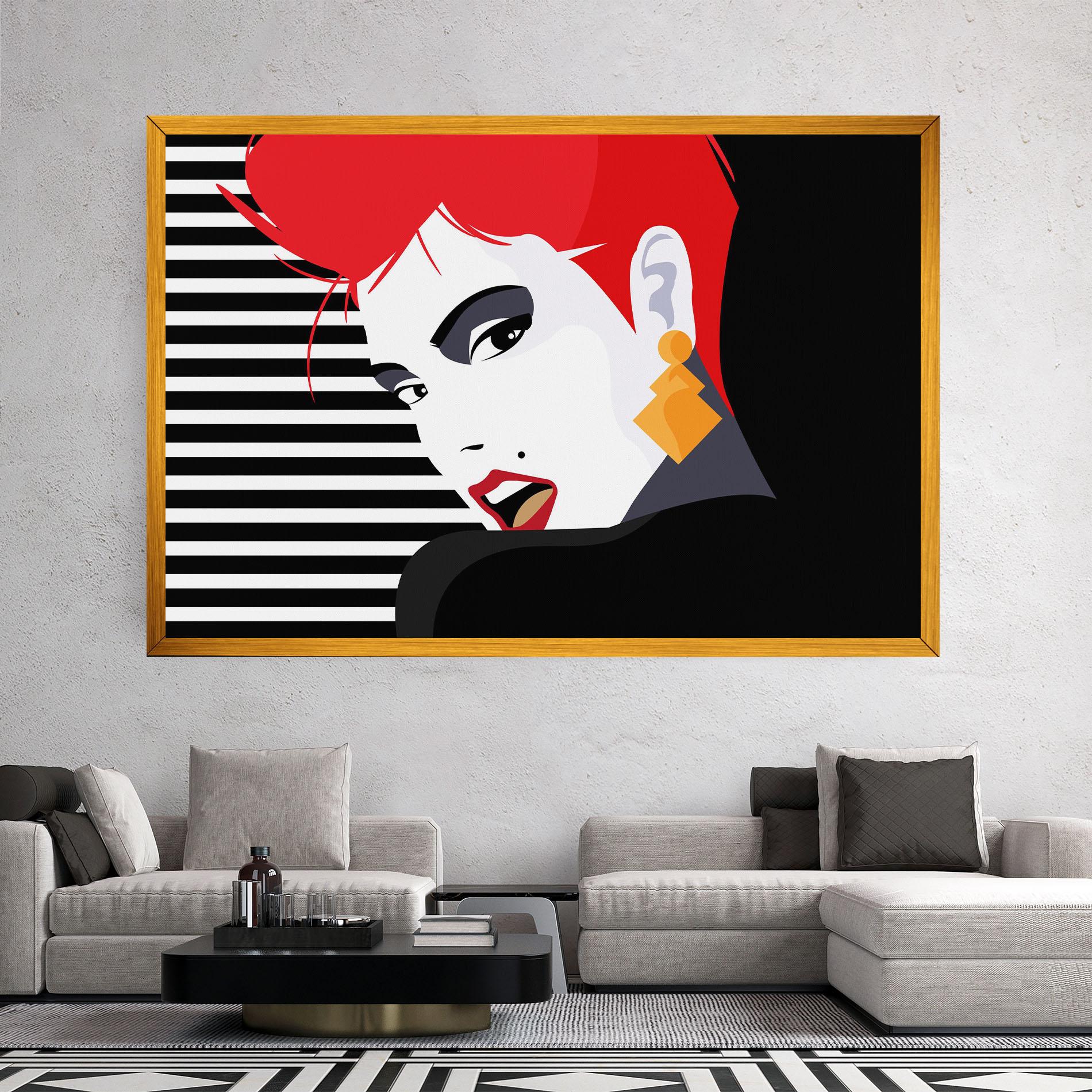 Tablou Canvas Red Pop Hair mockup 2