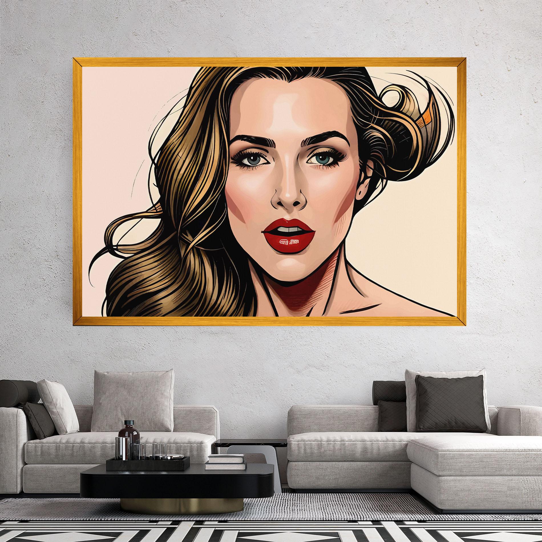 Tablou Canvas Red Pop Lips mockup 2